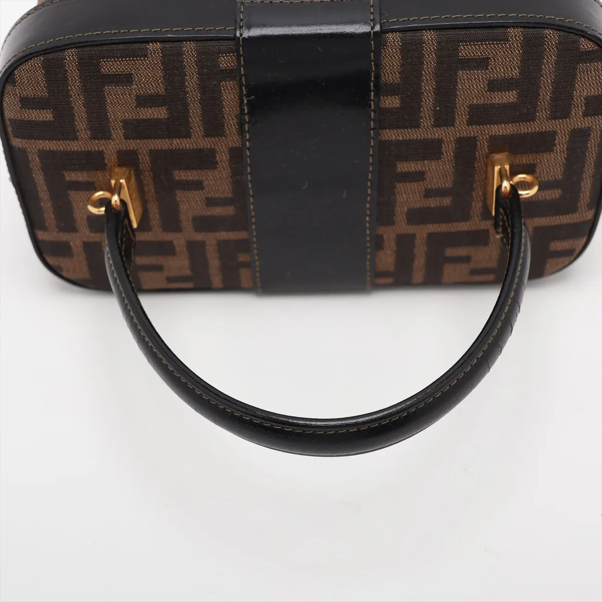 Zucca Canvas x Leather 2-Way Vanity Bag Brown x Black — view 5