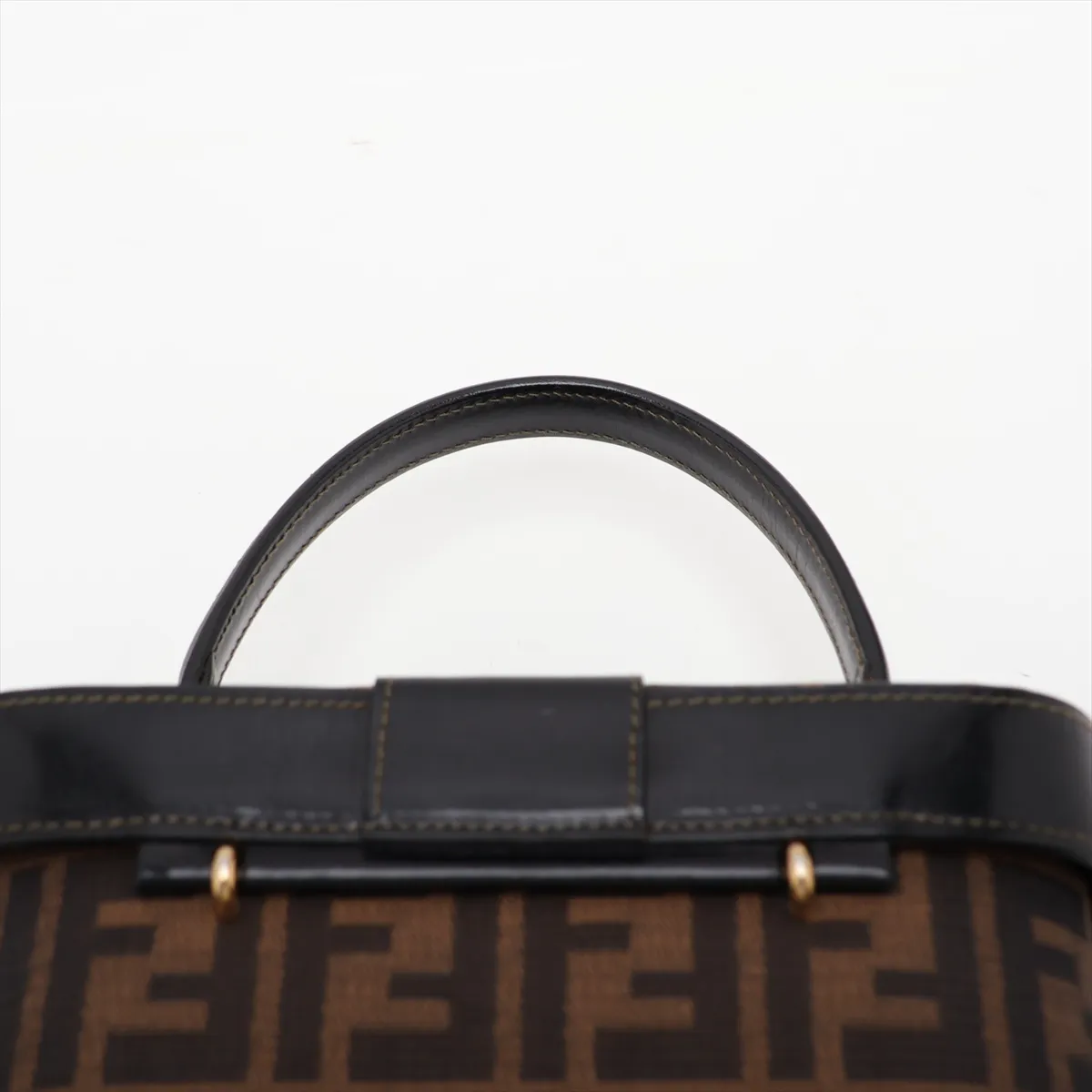 Zucca Canvas x Leather 2-Way Vanity Bag Brown x Black — view 6