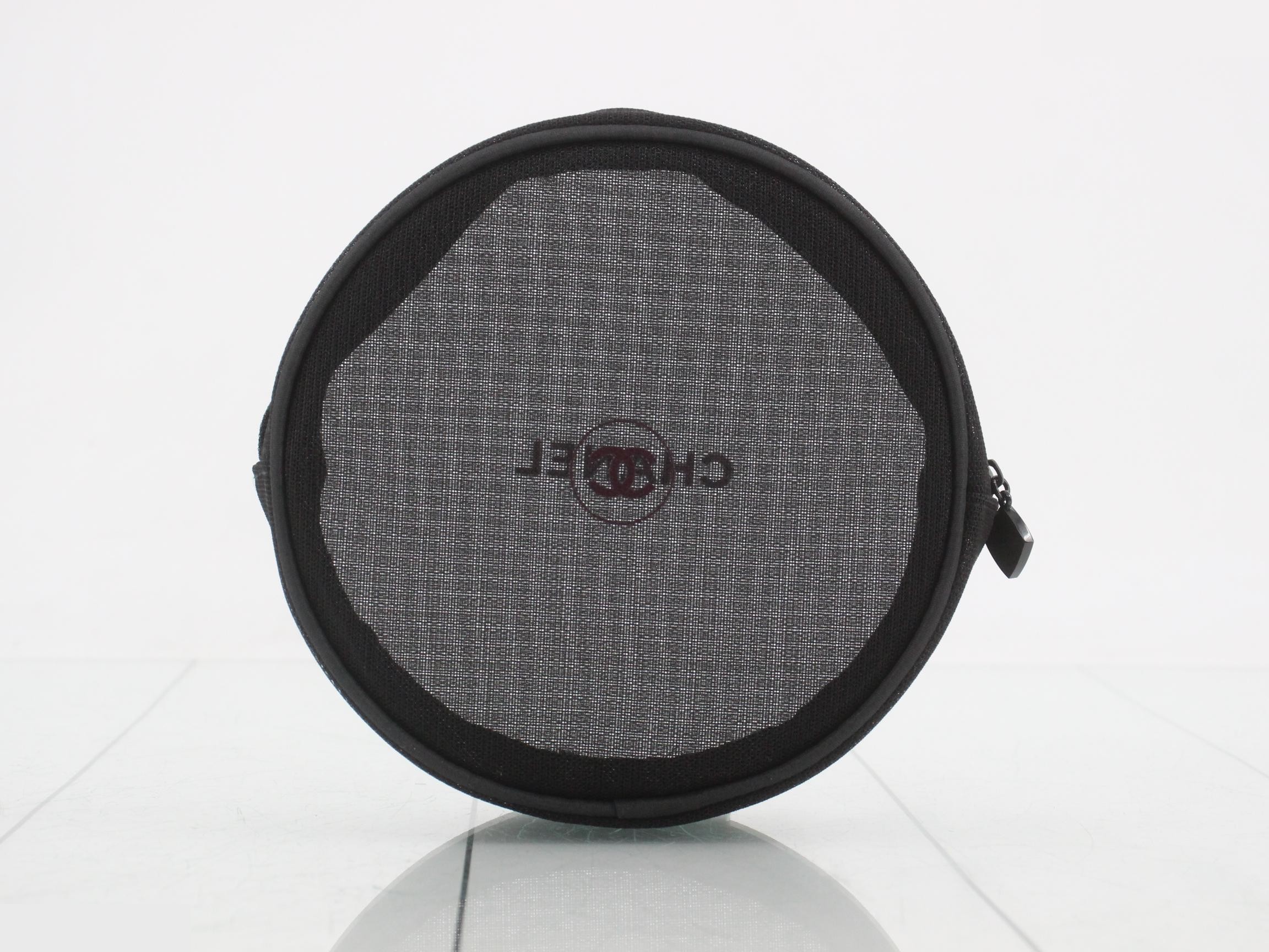 Round Mesh Pouch, Black — view 2
