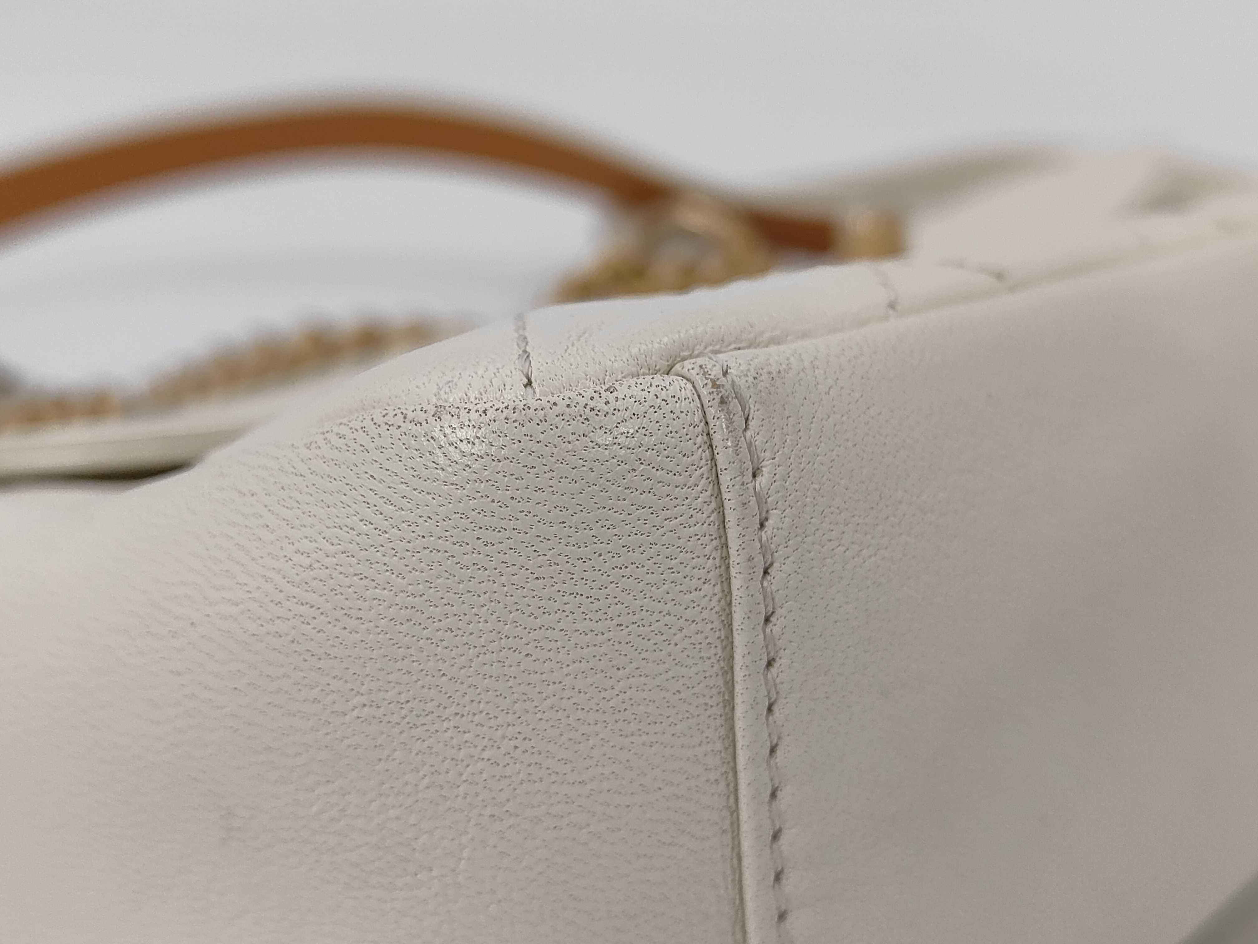 Lambskin Matelassé Shoulder Bag (White) — view 4
