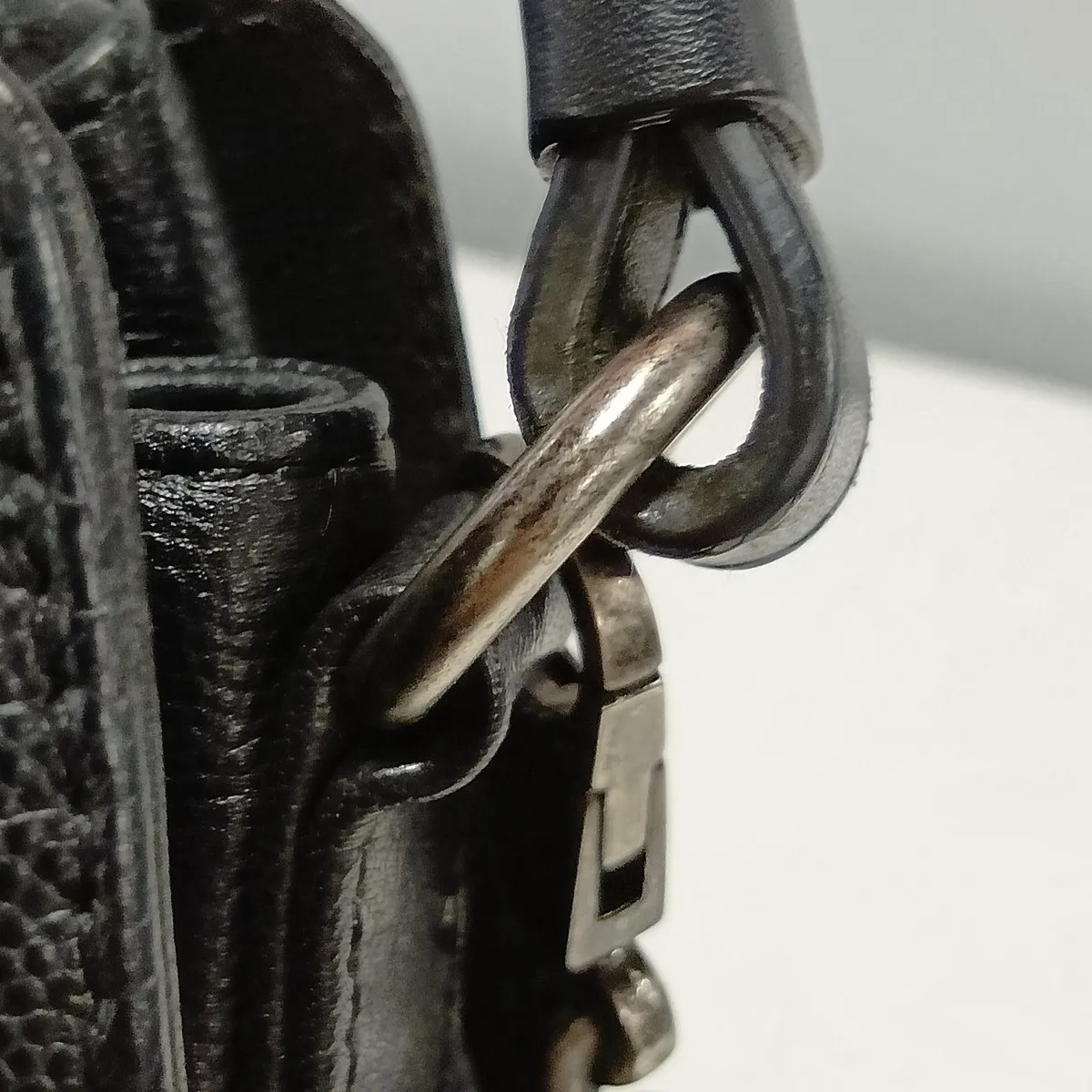Matelassé Caviar Skin 2-Way Handbag, Drawstring Closure, Black with Gunmetal Hardware, 22471283, Serial Number 22 — view 13