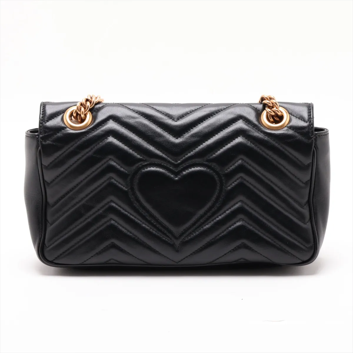 GG Marmont Leather Chain Shoulder Bag, Black, 443497 — view 2