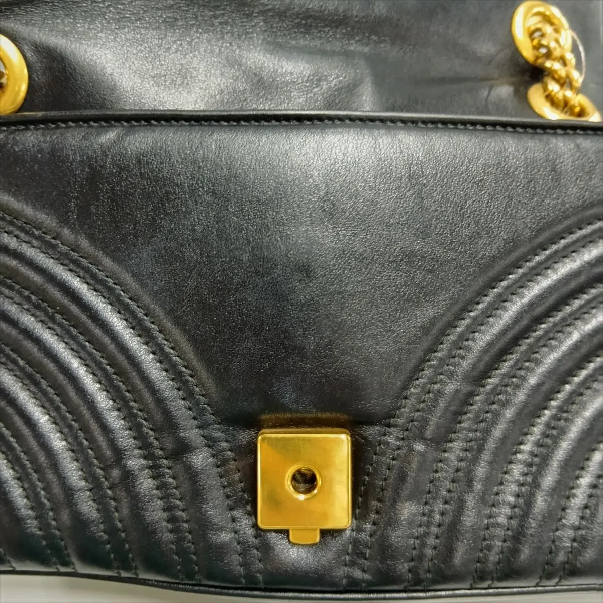 GG Marmont Leather Chain Shoulder Bag, Black, 443497 — view 11
