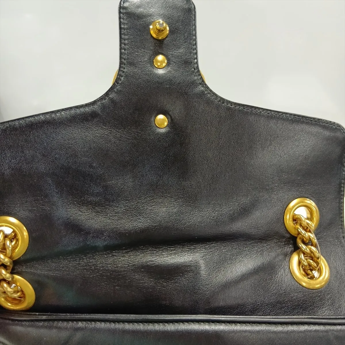 GG Marmont Leather Chain Shoulder Bag, Black, 443497 — view 12
