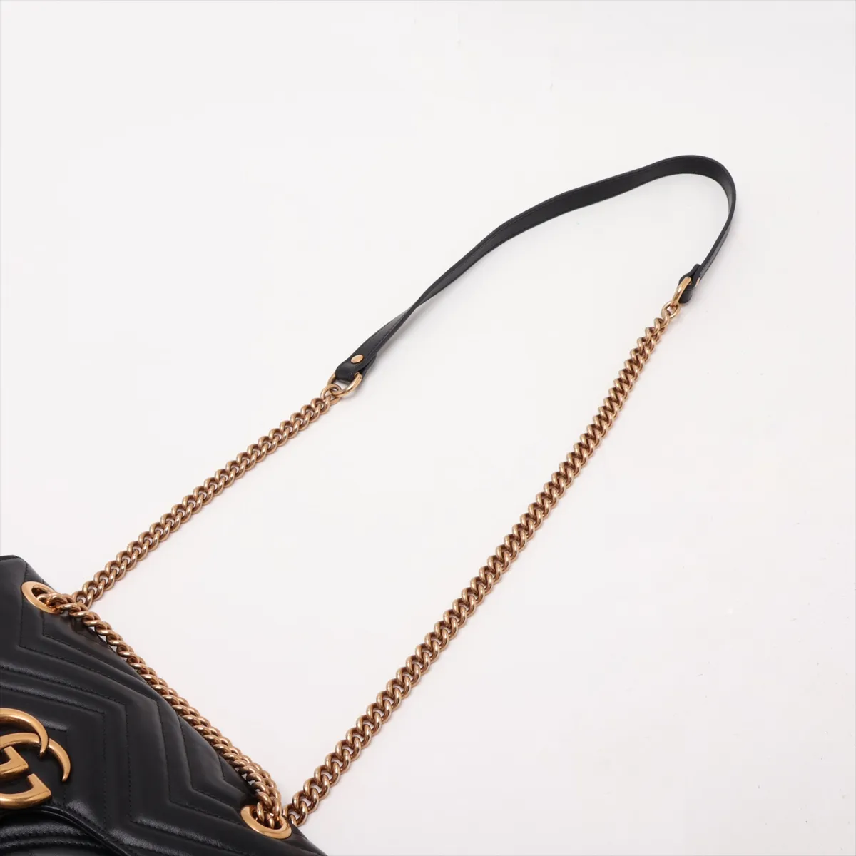 GG Marmont Leather Chain Shoulder Bag, Black, 443497 — view 5