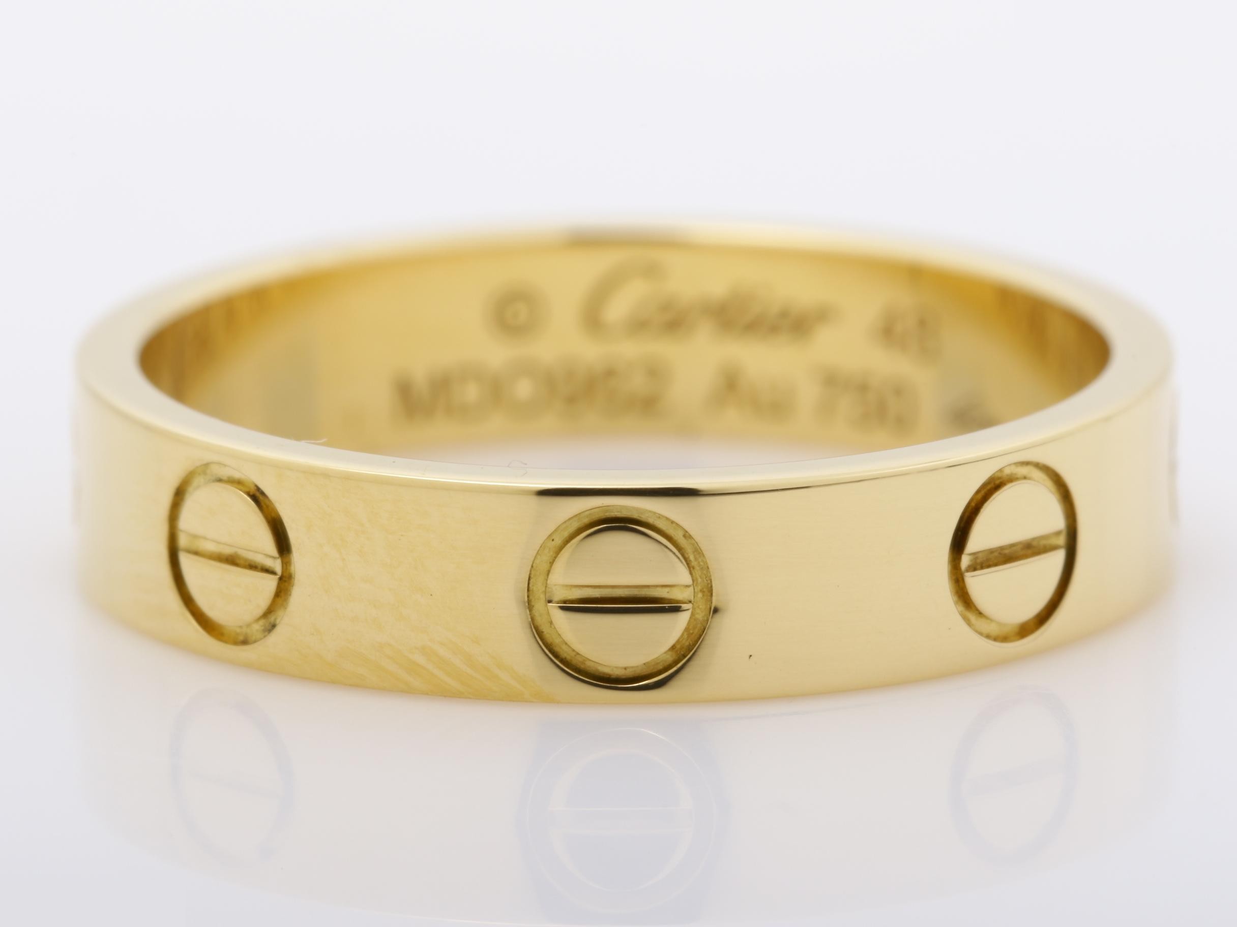 Mini Love Ring, 750YG, 3.0g, Size #48, Width approx. 3.5mm — view 2