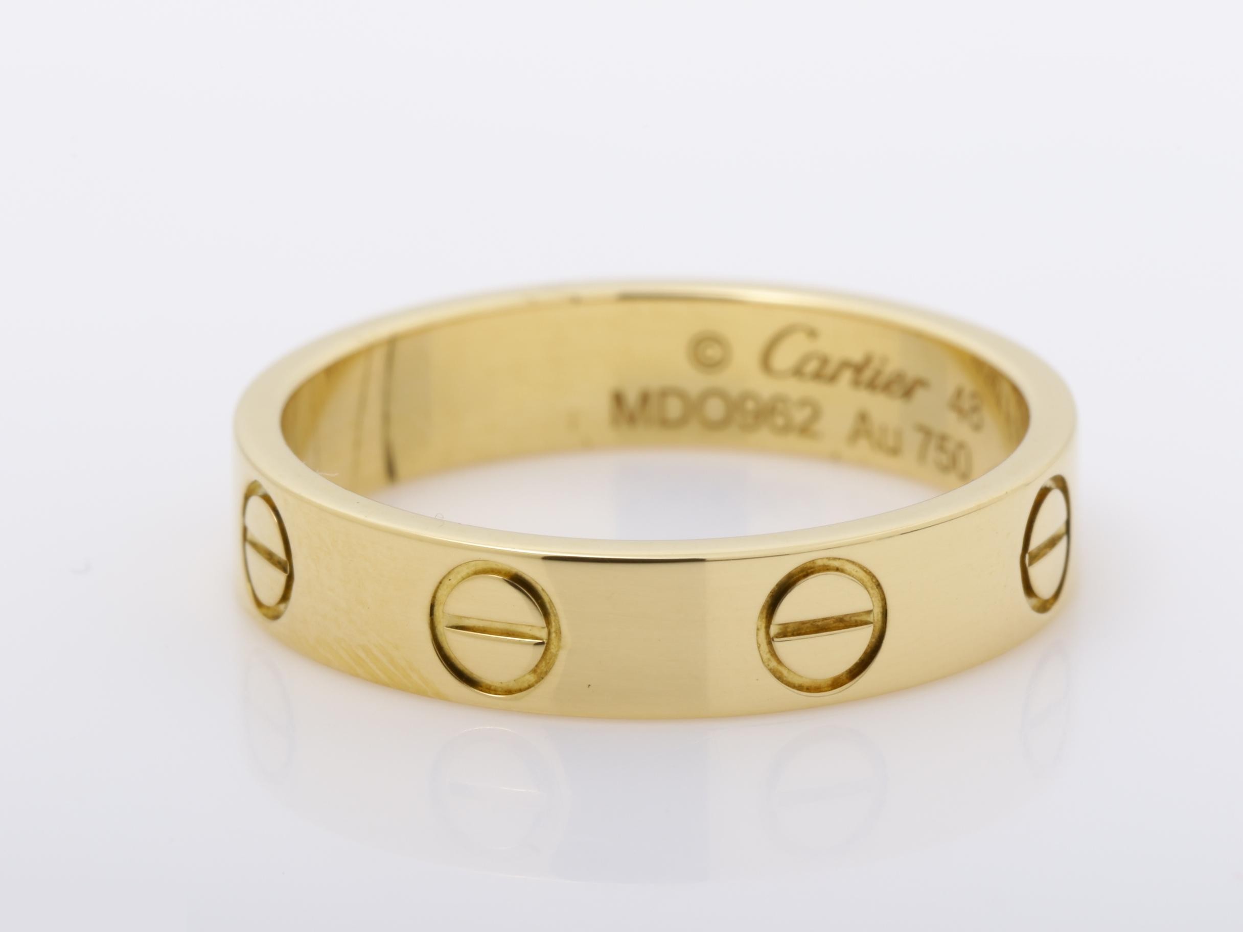 Mini Love Ring, 750YG, 3.0g, Size #48, Width approx. 3.5mm — view 3