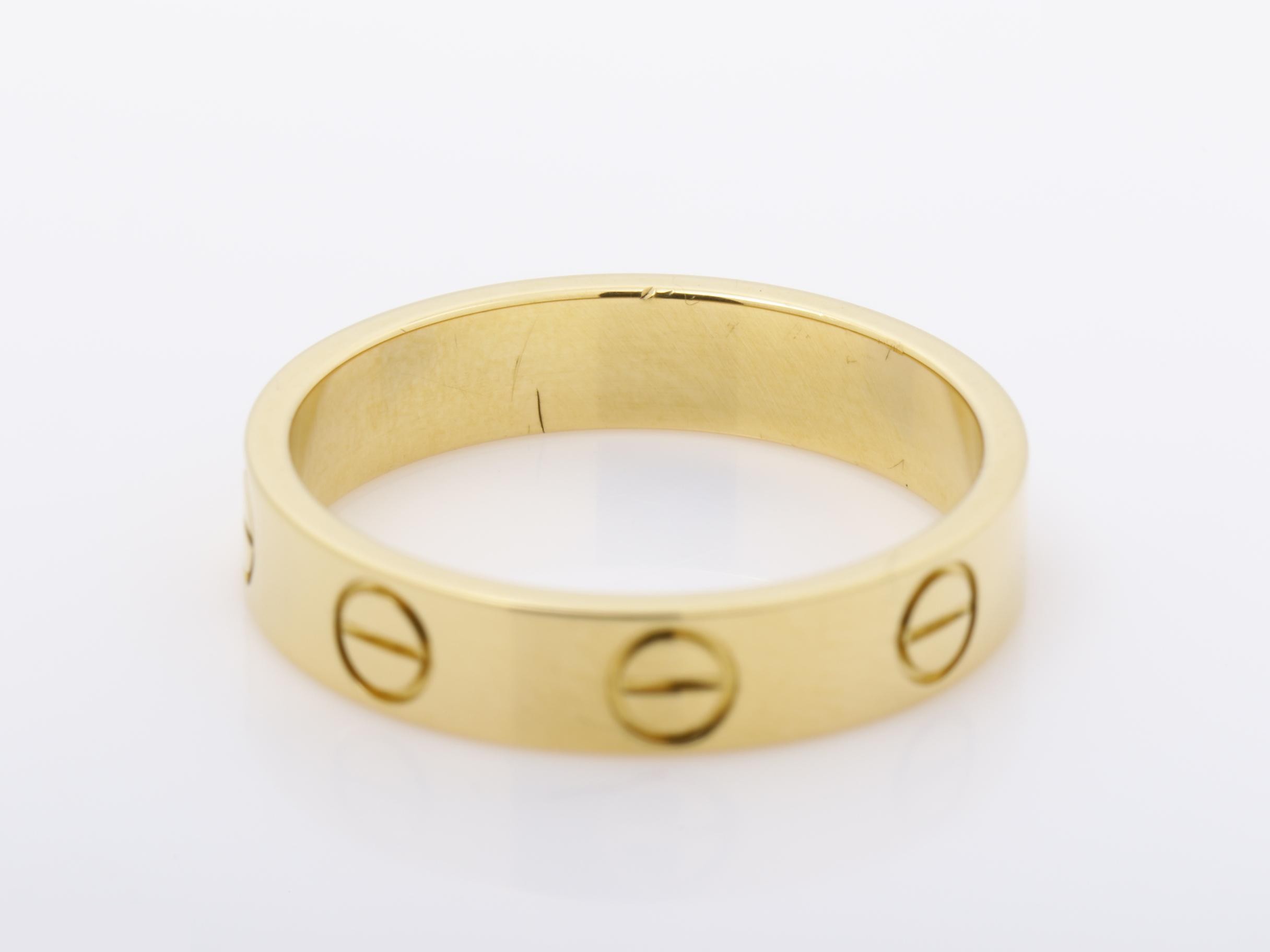 Mini Love Ring, 750YG, 3.0g, Size #48, Width approx. 3.5mm — view 4