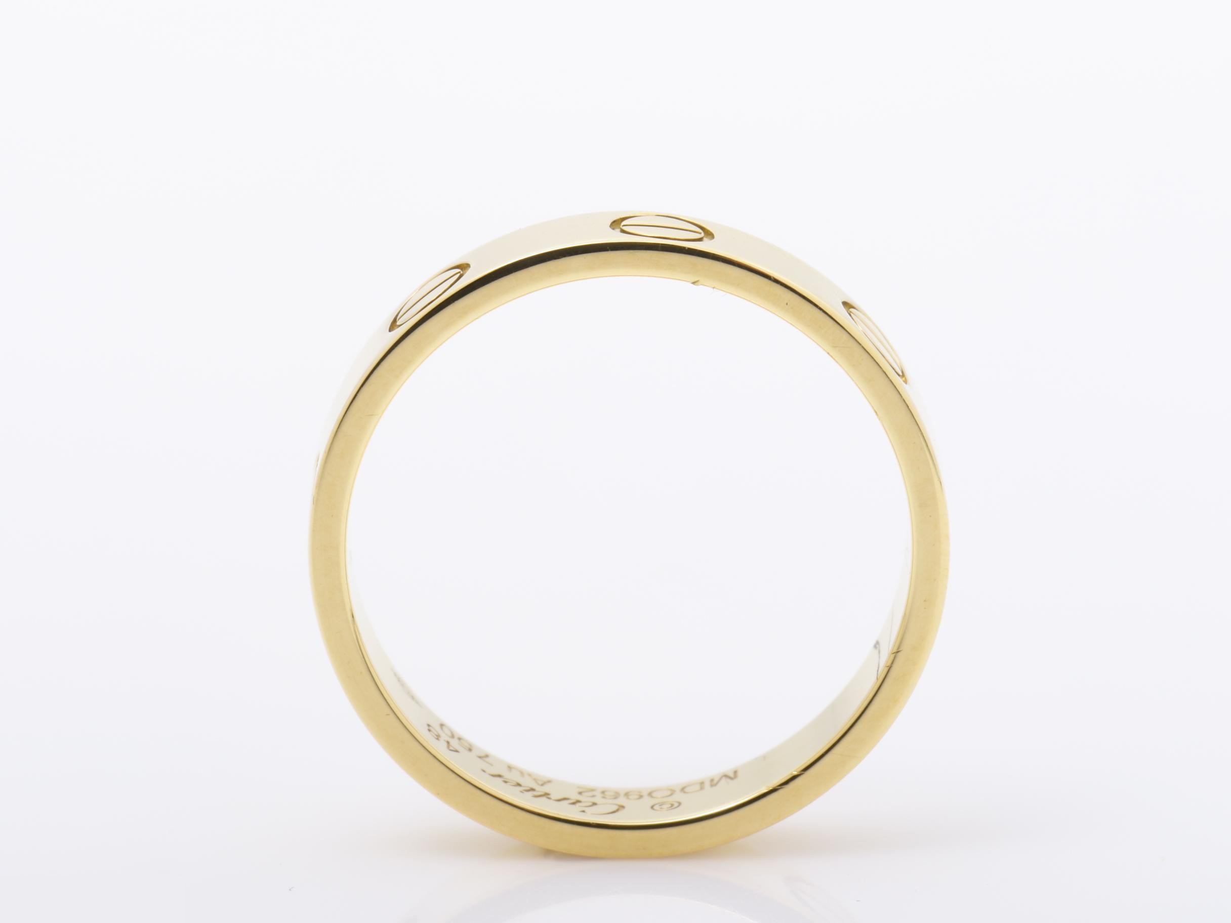 Mini Love Ring, 750YG, 3.0g, Size #48, Width approx. 3.5mm — view 5