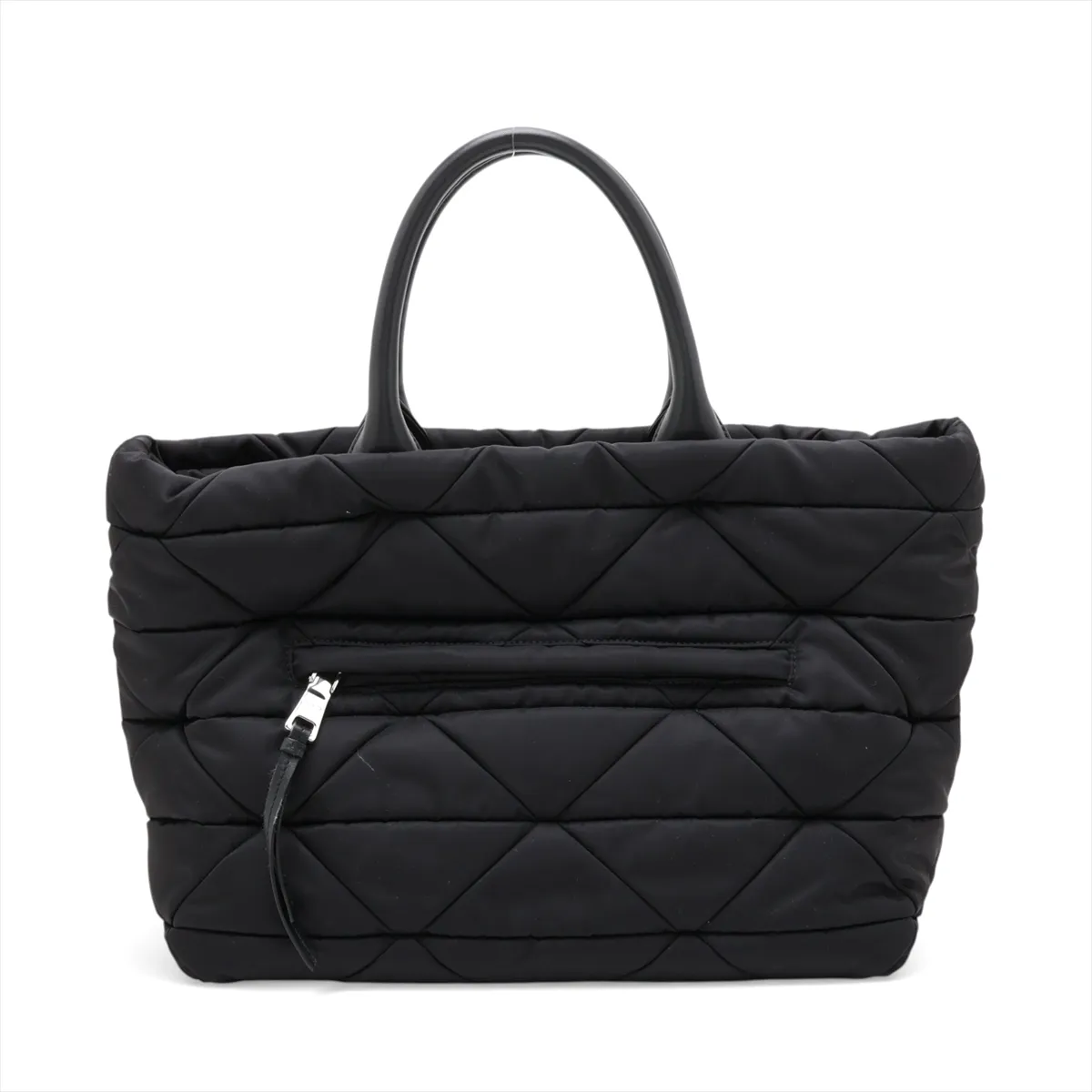 Tessuto Quilted Nylon x Leather 2-Way Tote Bag, Black 1BG435 — view 2