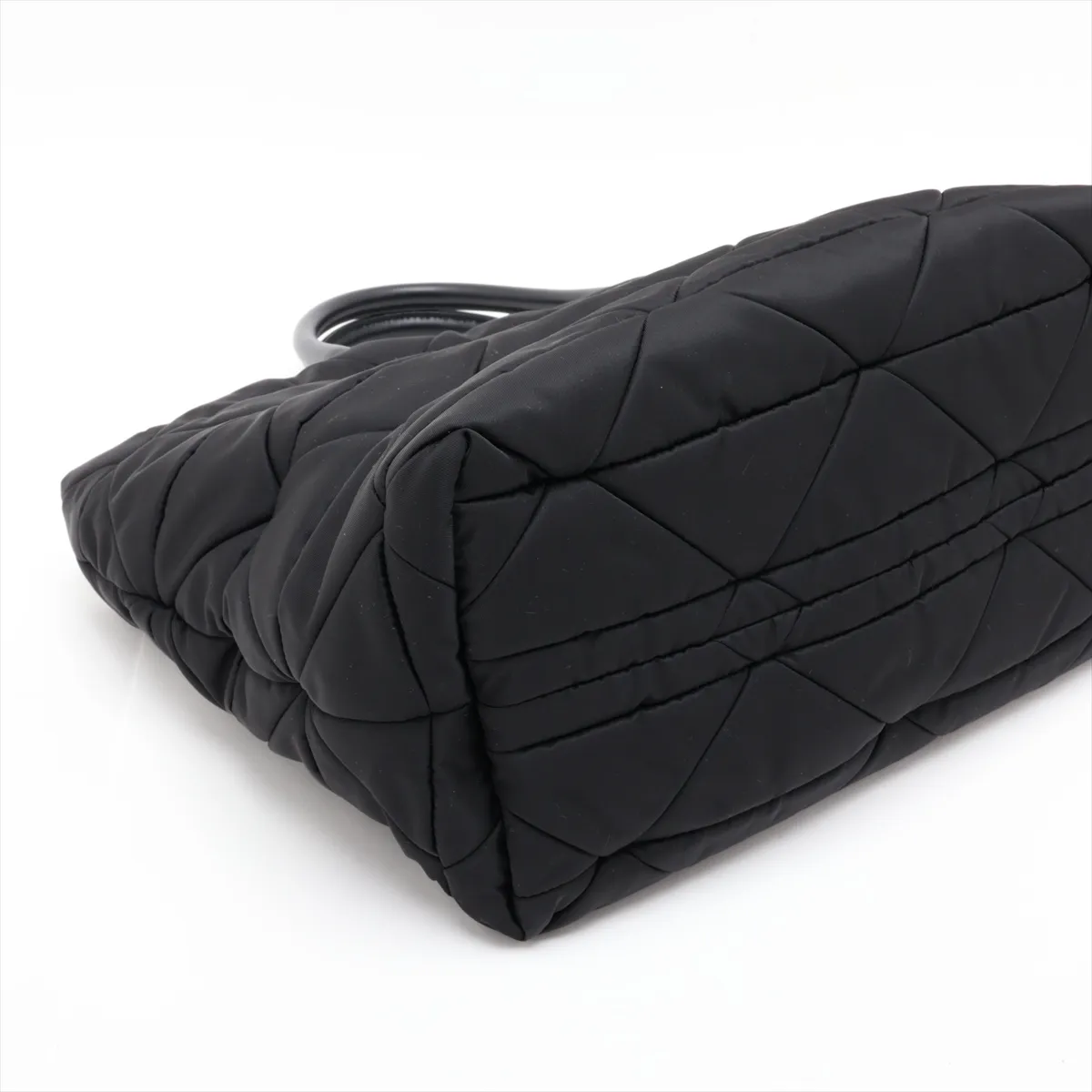 Tessuto Quilted Nylon x Leather 2-Way Tote Bag, Black 1BG435 — view 4