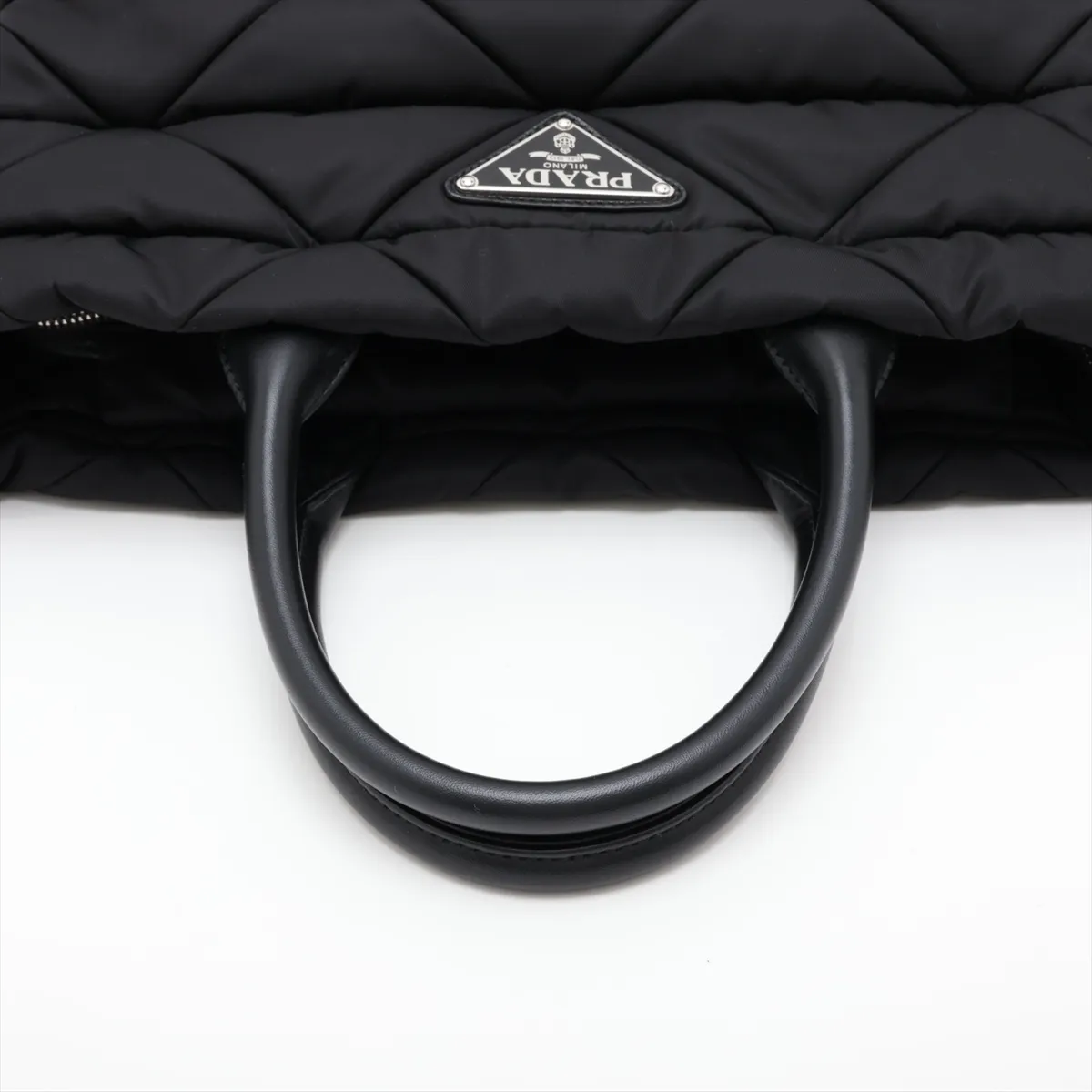 Tessuto Quilted Nylon x Leather 2-Way Tote Bag, Black 1BG435 — view 5