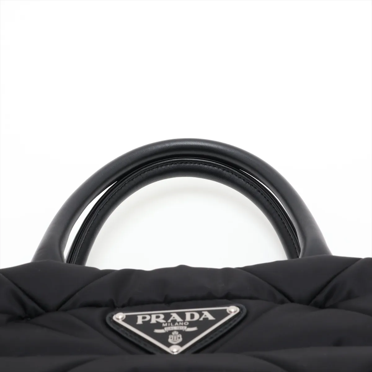 Tessuto Quilted Nylon x Leather 2-Way Tote Bag, Black 1BG435 — view 6