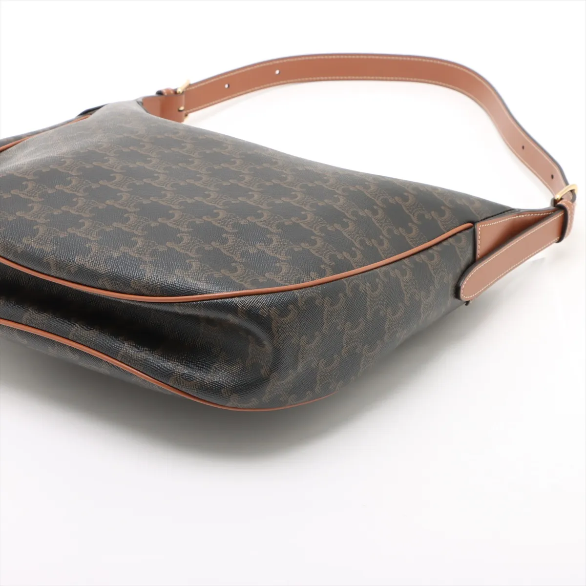 Heloise Cuir Triomphe PVC x Leather Shoulder Bag Brown — view 3