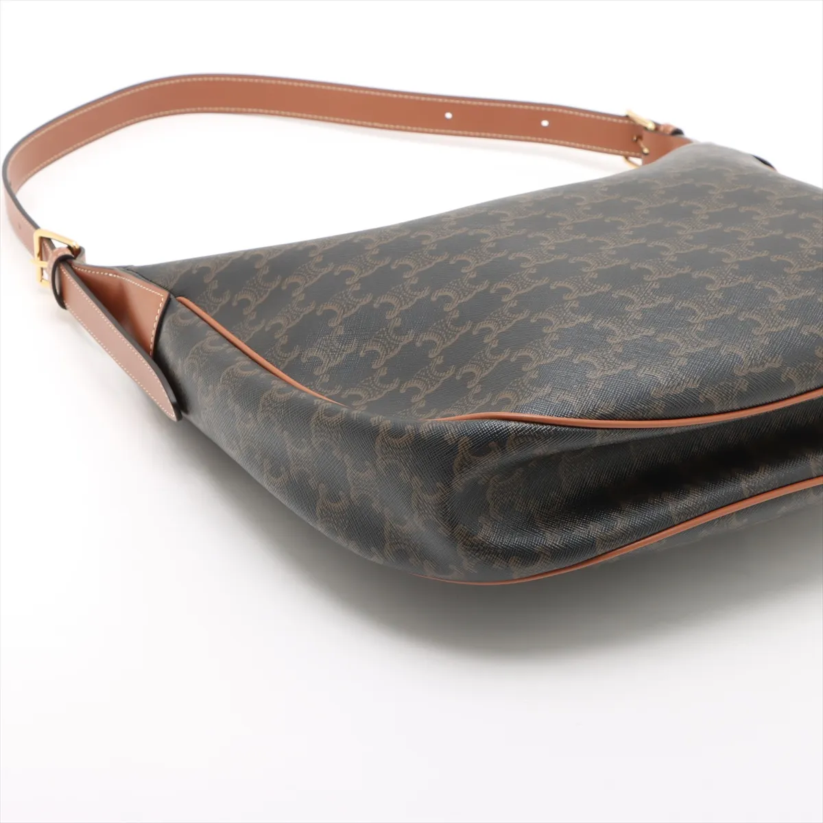 Heloise Cuir Triomphe PVC x Leather Shoulder Bag Brown — view 4