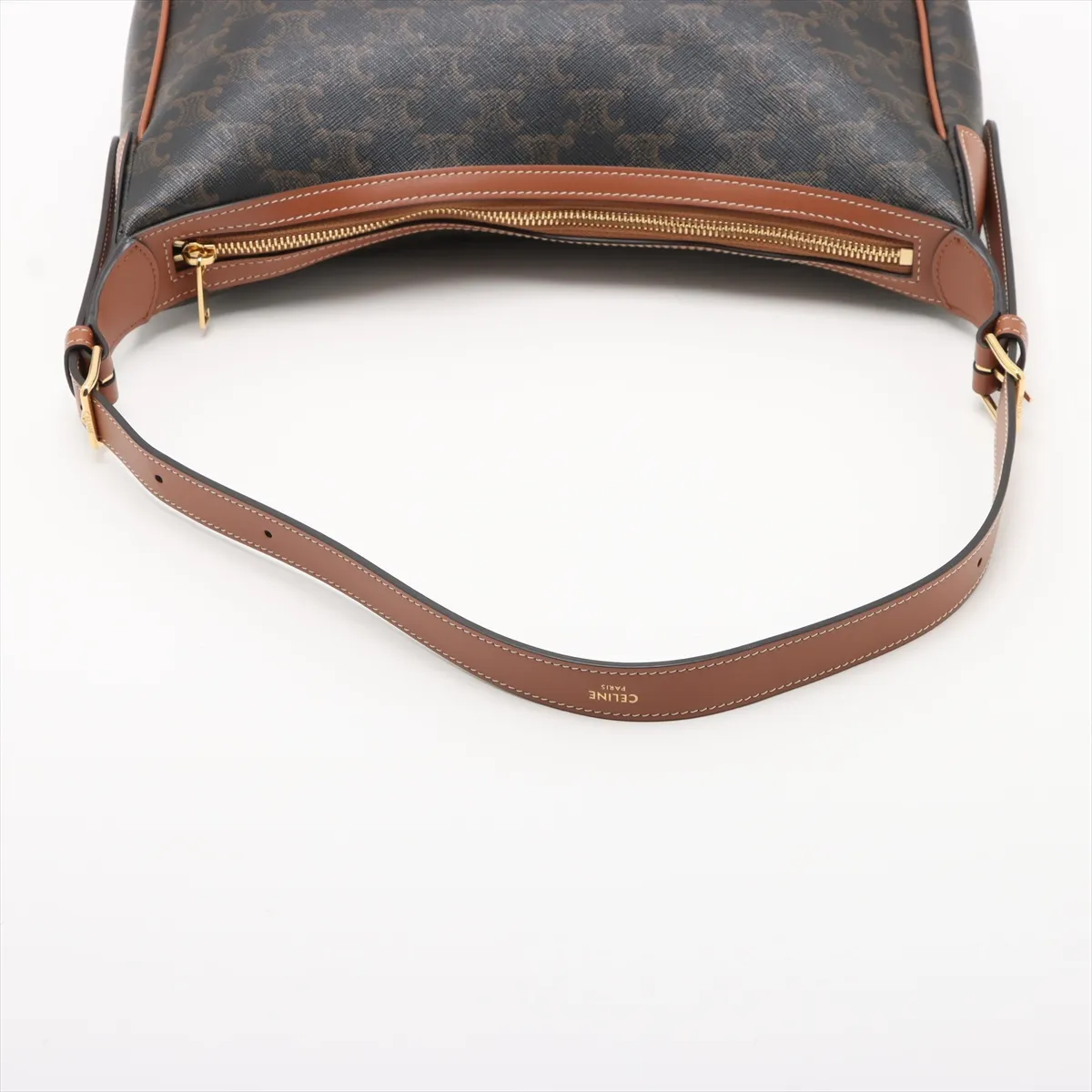 Heloise Cuir Triomphe PVC x Leather Shoulder Bag Brown — view 5