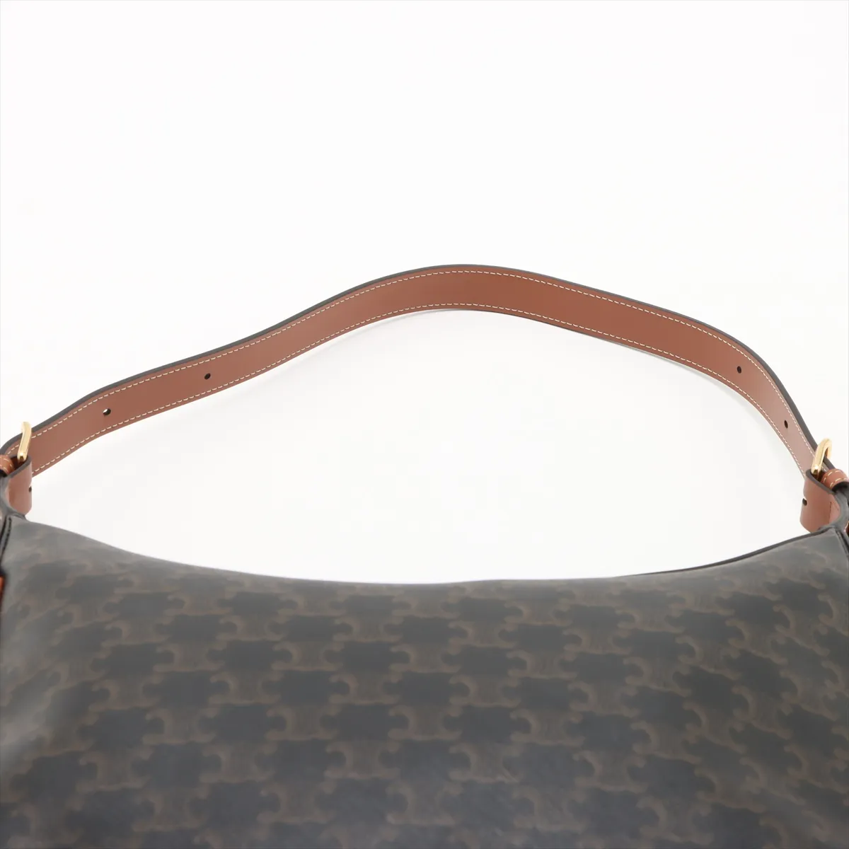 Heloise Cuir Triomphe PVC x Leather Shoulder Bag Brown — view 6