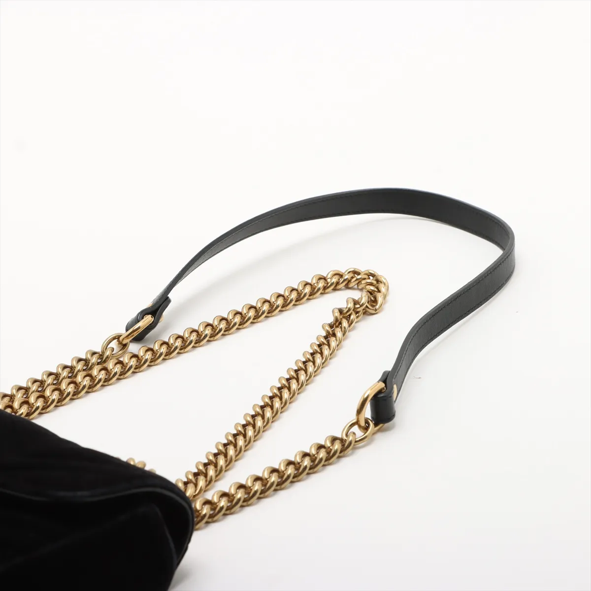 GG Marmont Velvet Chain Shoulder Bag, Black — view 5