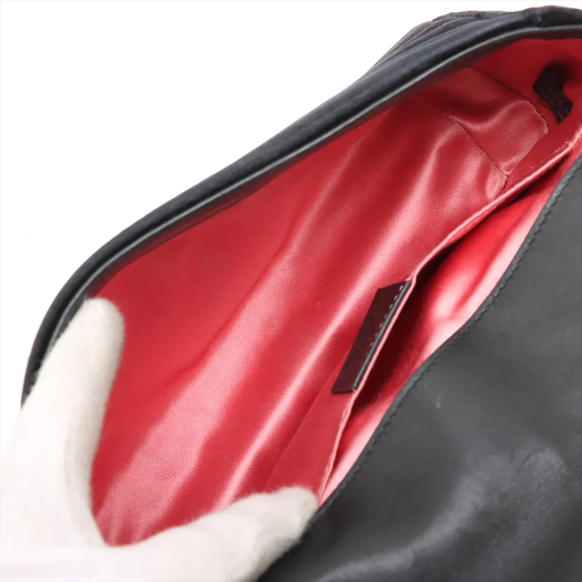 GG Marmont Velvet Chain Shoulder Bag, Black — view 6