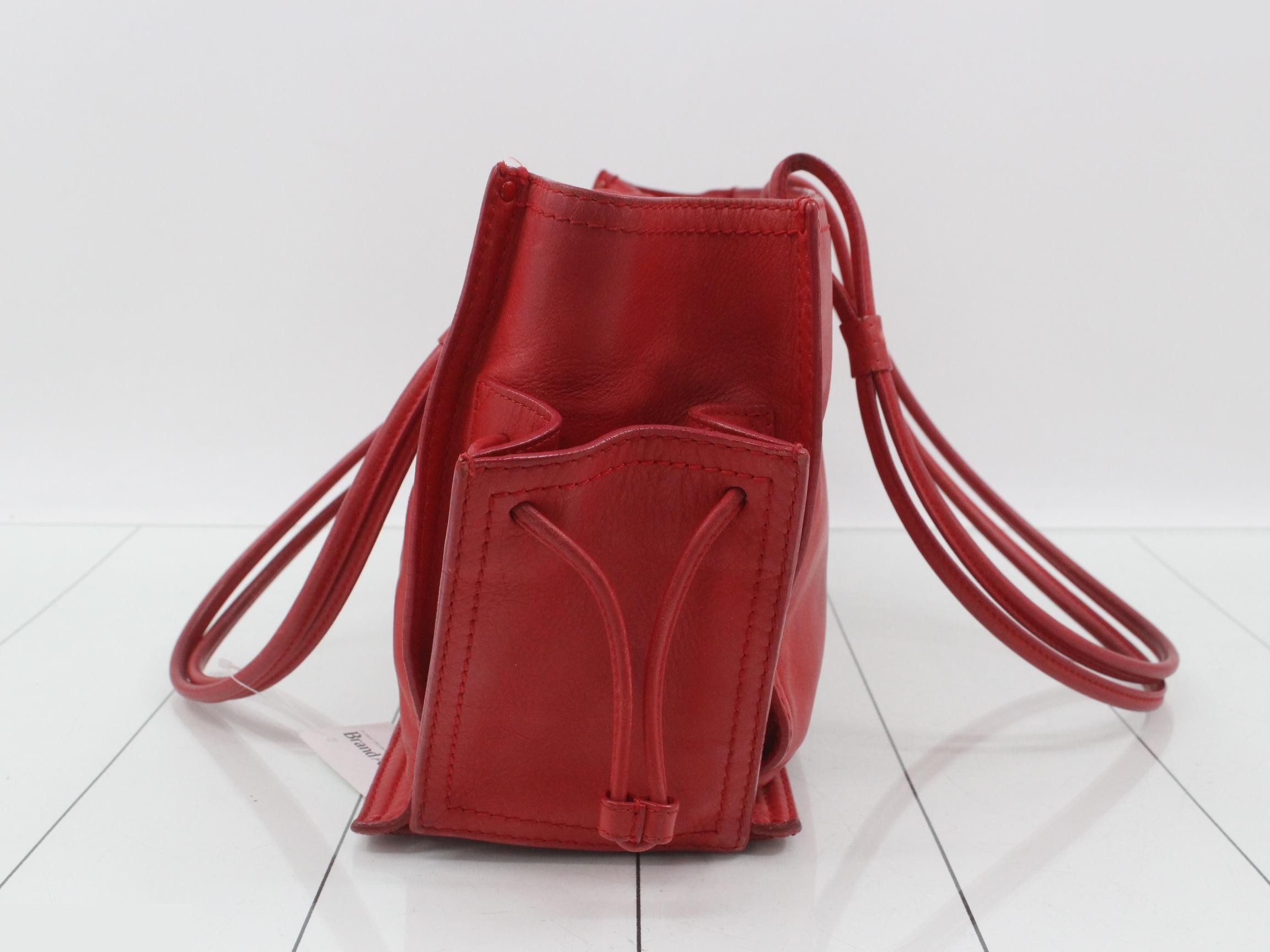 Leather tote bag, red — view 3