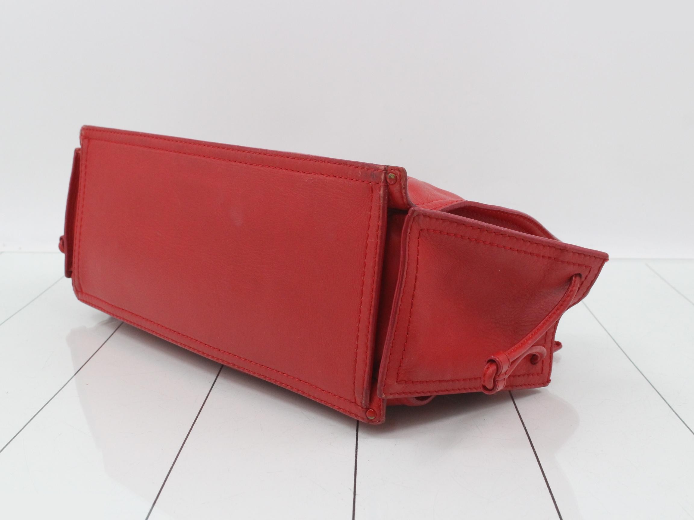 Leather tote bag, red — view 6