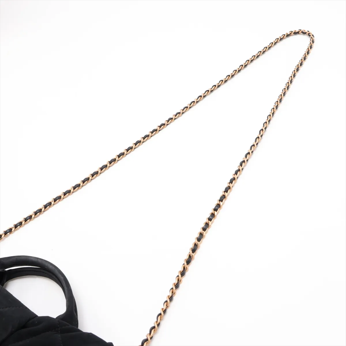 Matelassé Velvet 2-Way Handbag Bow Bag Black Gold Hardware HPEGTPXC Random Plate — view 7