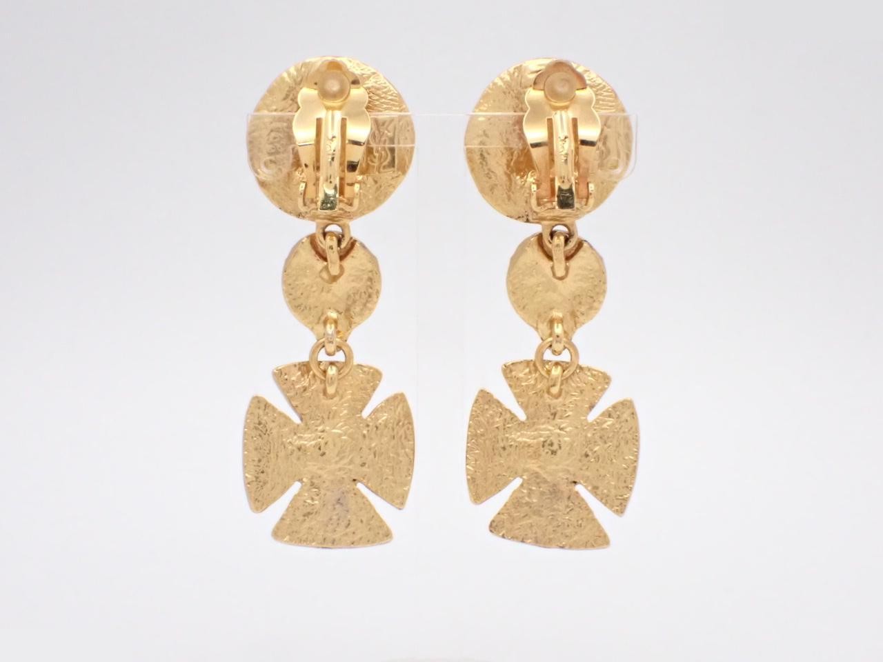 Colored stone earrings, gold plated. — view 2