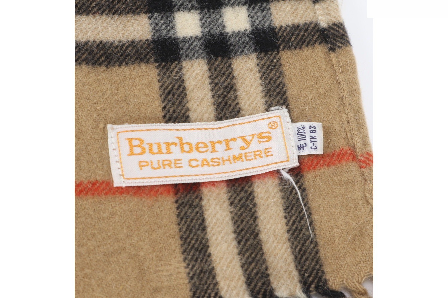 Tag attached, 100% cashmere, Nova check scarf. — view 4