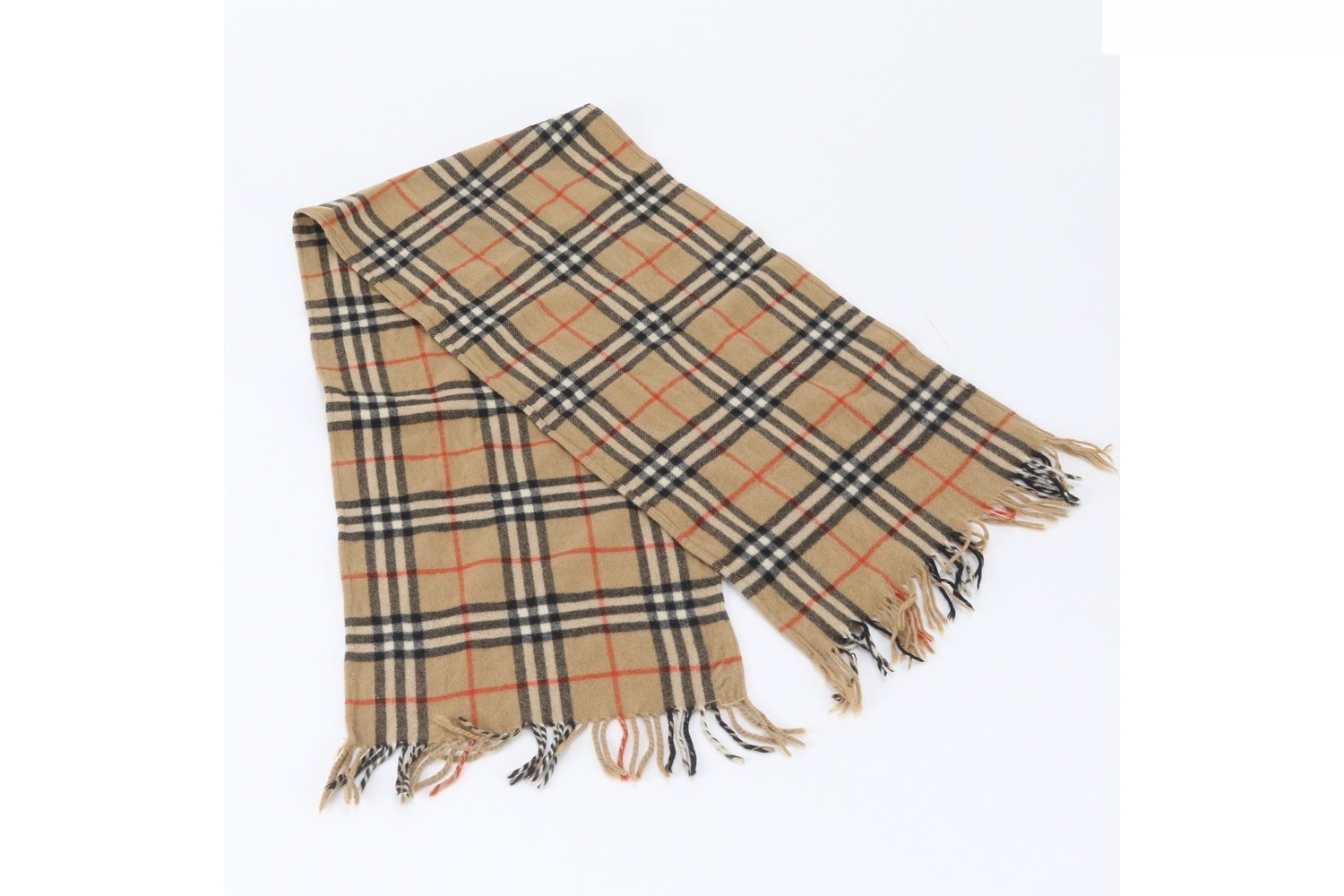 Tag attached, 100% cashmere, Nova check scarf. — view 5