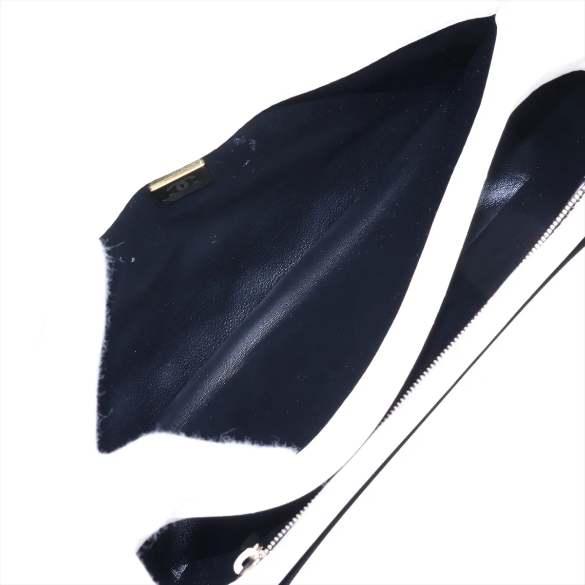 Trendy CC Lambskin 2-Way Shoulder Bag, White with Gold Hardware, C33J7KU8, Random Plate — view 9