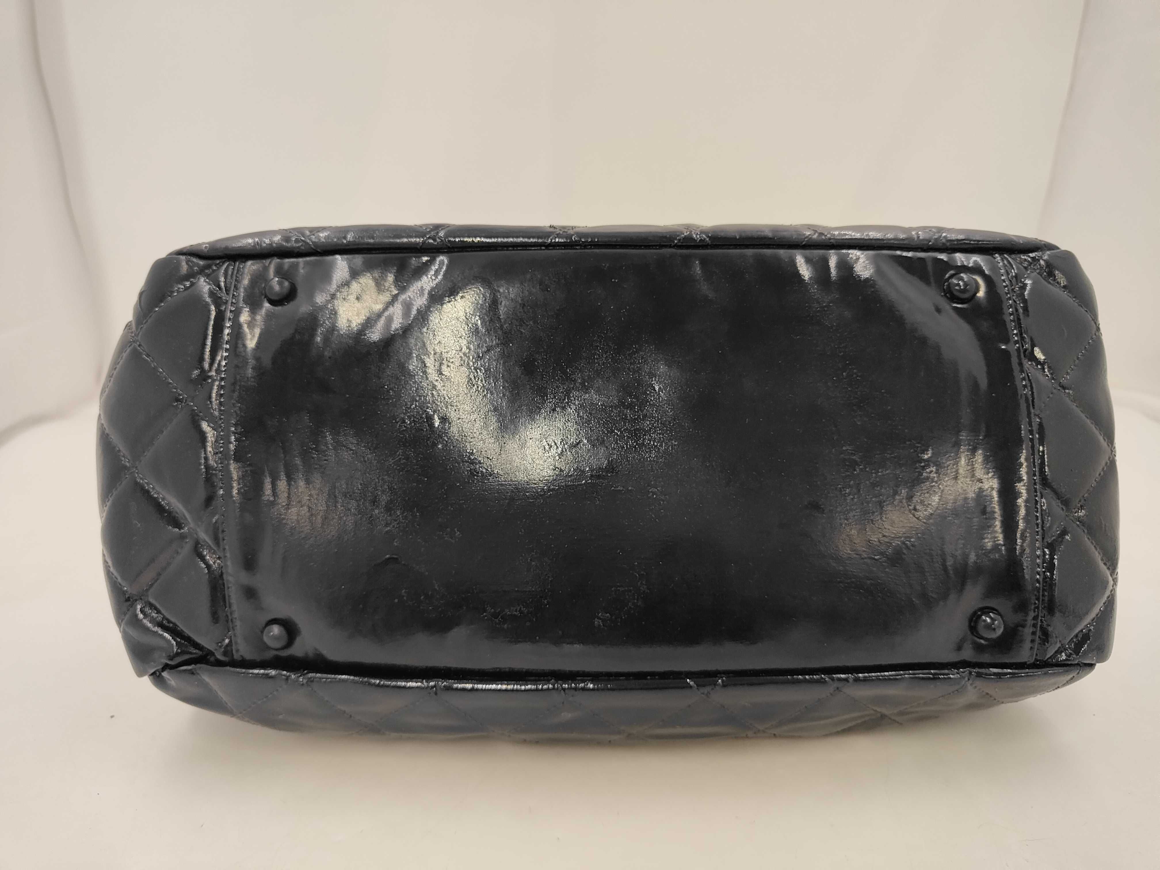 2.55 Chain Tote, Patent Leather, Navy/Silver, Serial Number 14 Series Handbag — view 3