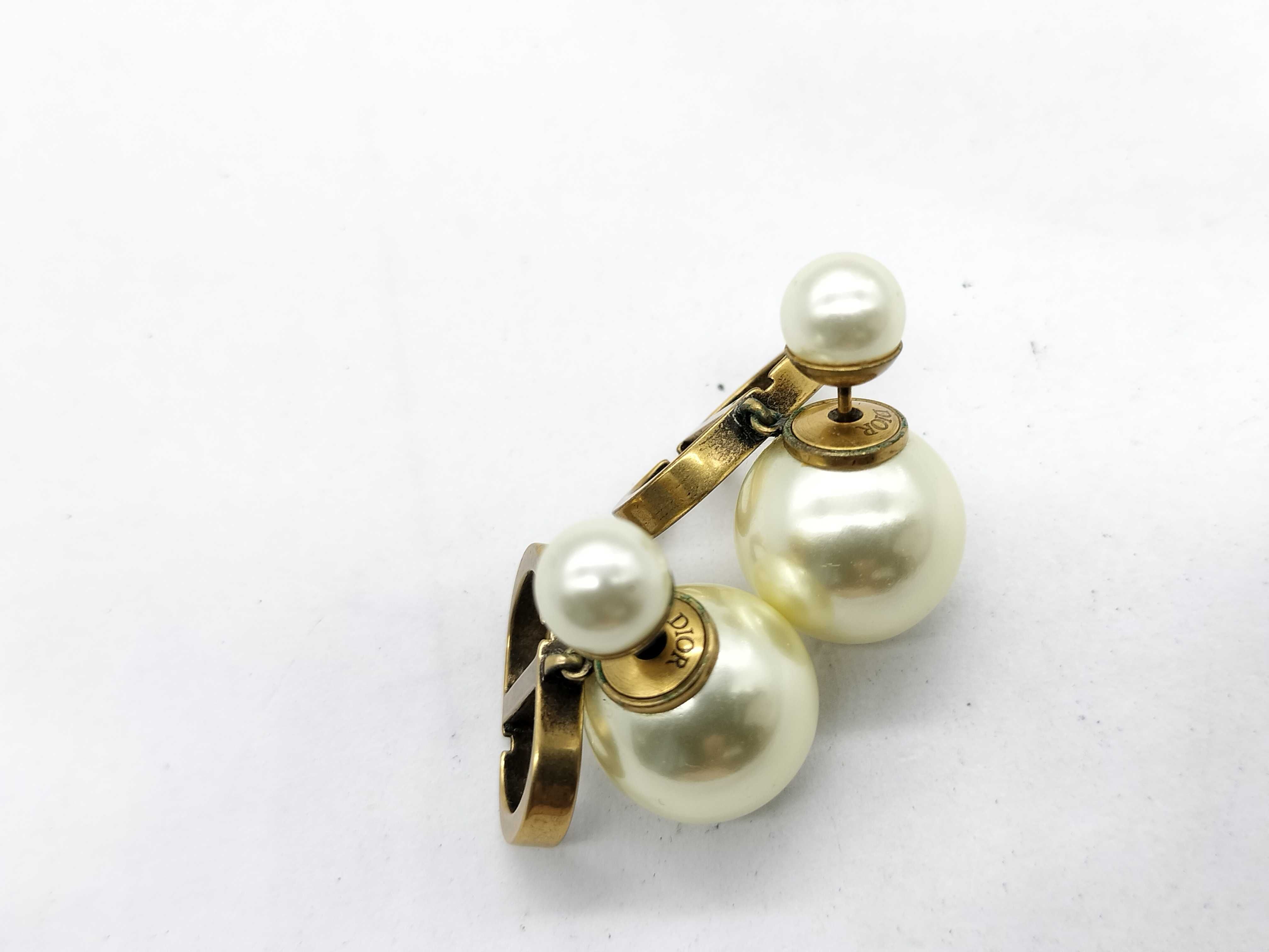 CD pearl earrings — view 2