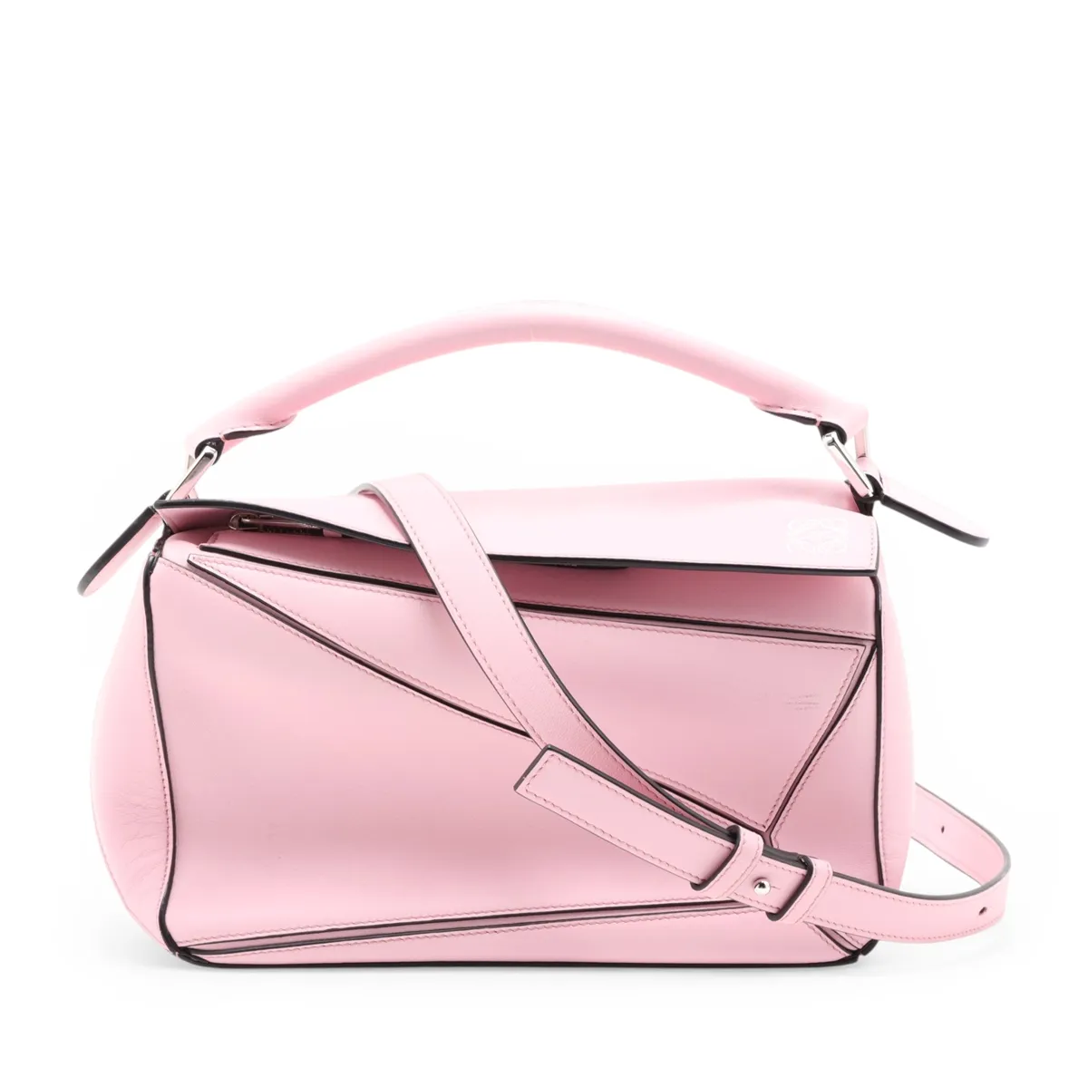 Puzzle Bag Small Leather 2-Way Handbag Pink