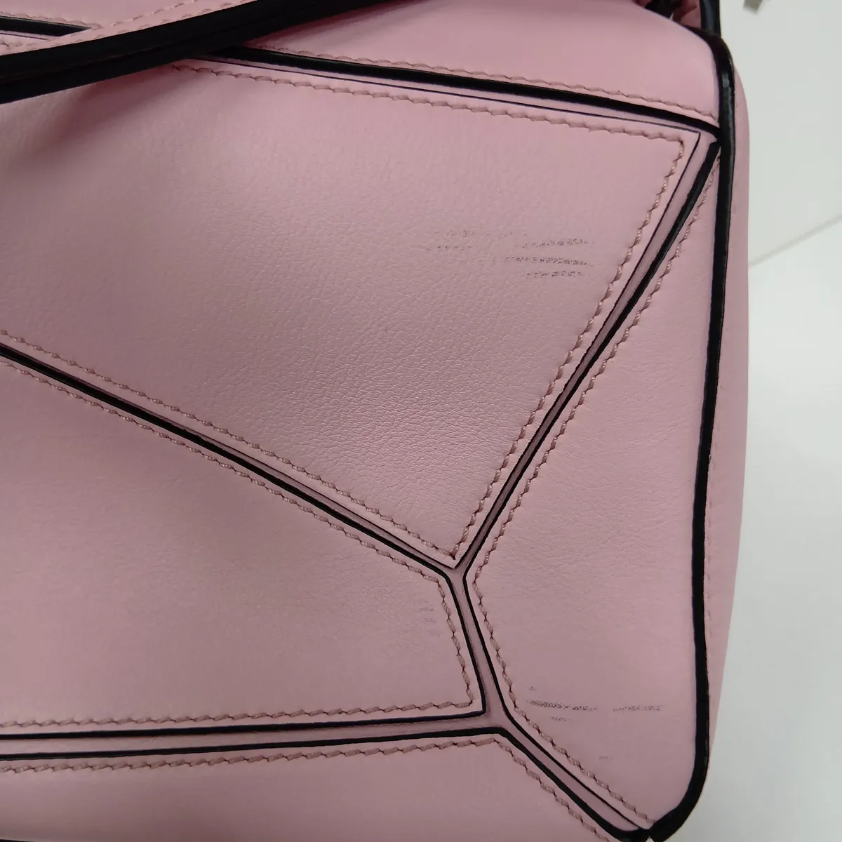 Puzzle Bag Small Leather 2-Way Handbag Pink — view 9