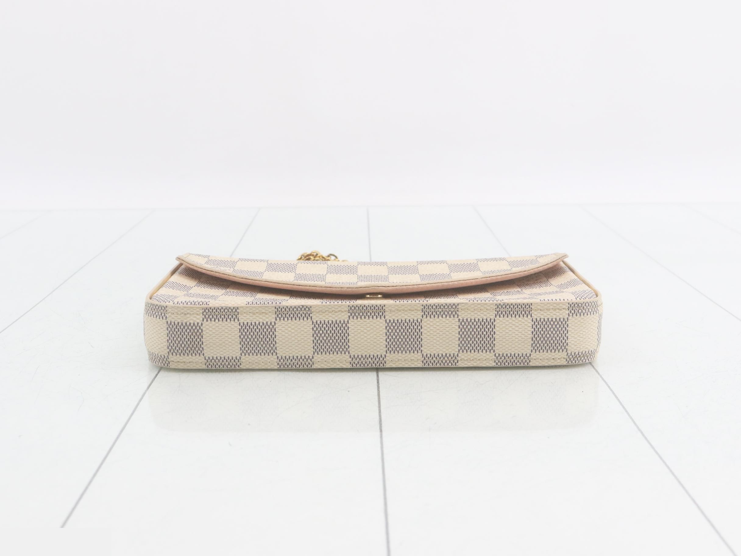 Damier Azur Pochette Felicie Shoulder Bag with Case — view 3