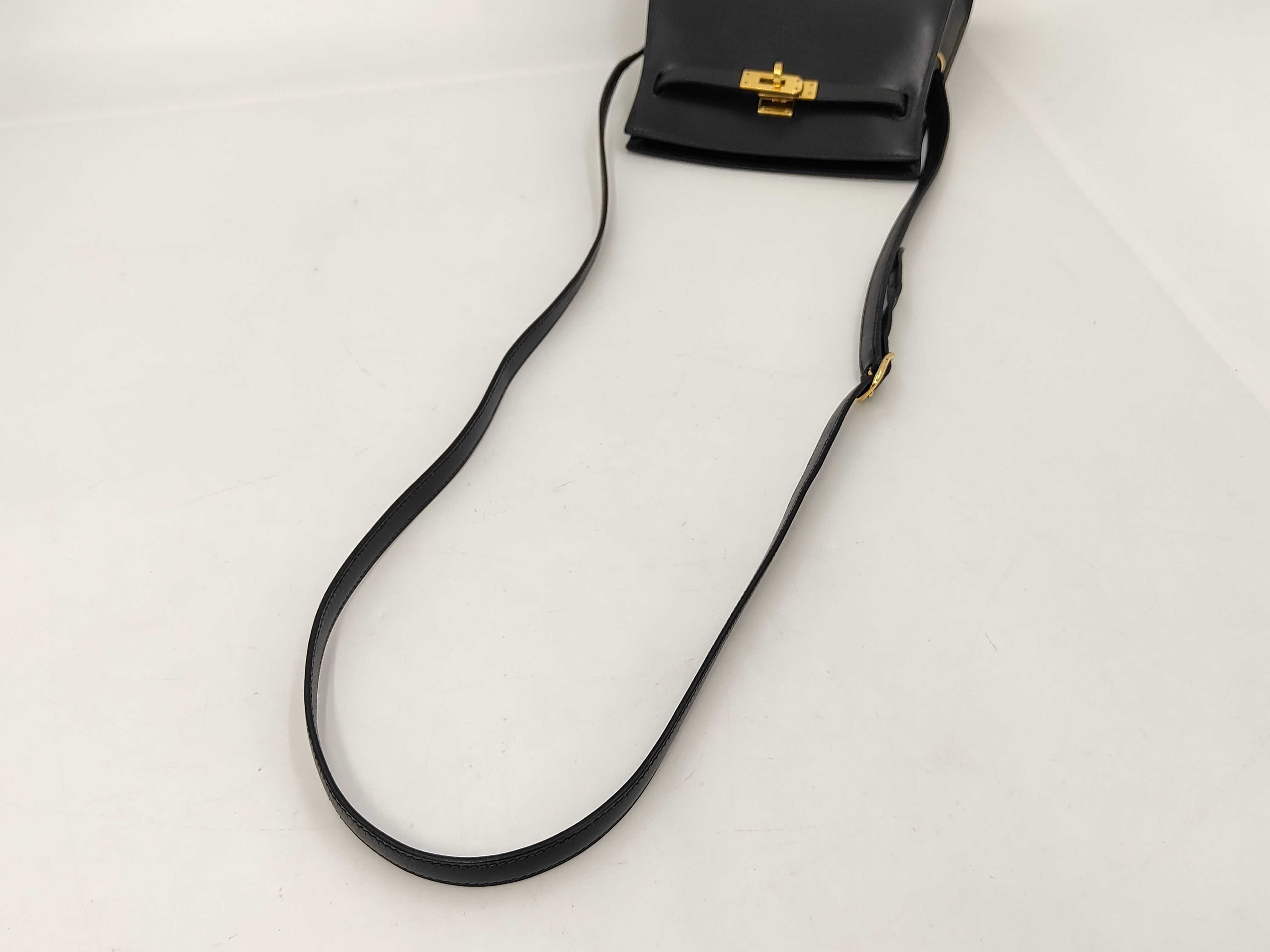 Kelly Sport PM Shoulder Bag, Black, Gold Hardware, Box Calf Leather, A Stamp — view 3