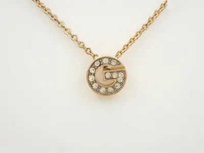 Gold necklace, chain approximately 41cm