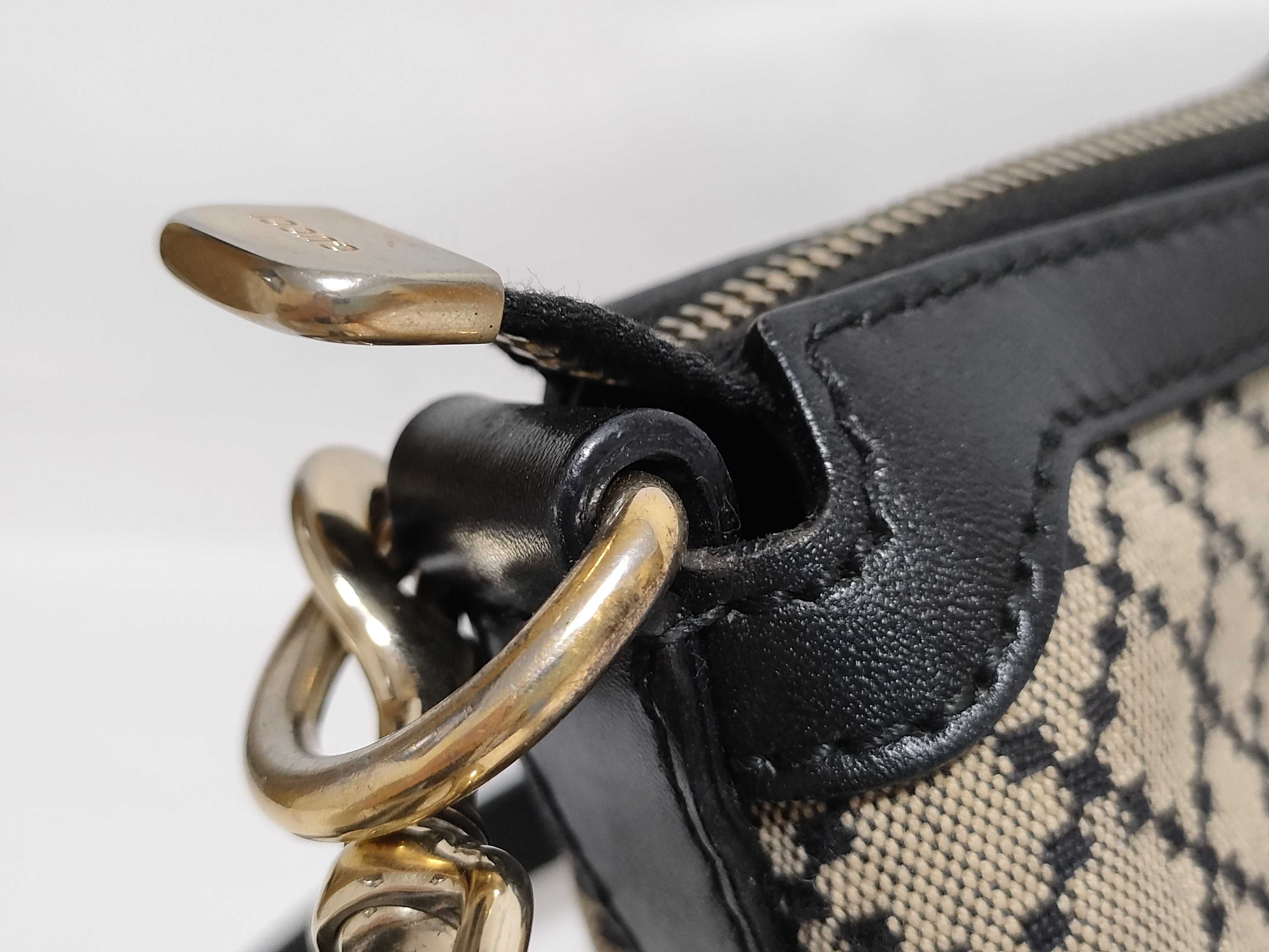 handbag, 2-way shoulder bag, leather and canvas, Sherry line handbag — view 7