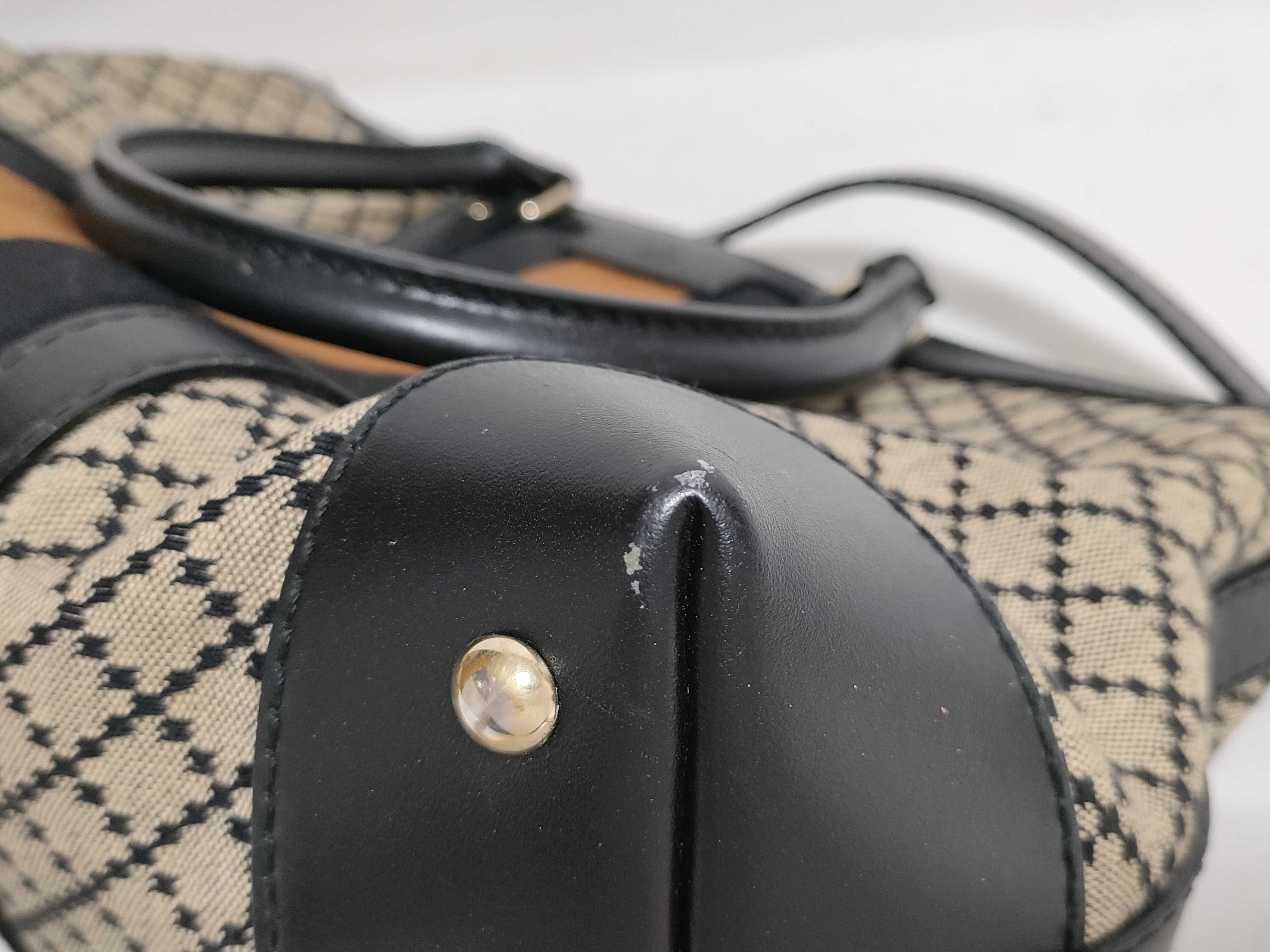 handbag, 2-way shoulder bag, leather and canvas, Sherry line handbag — view 9