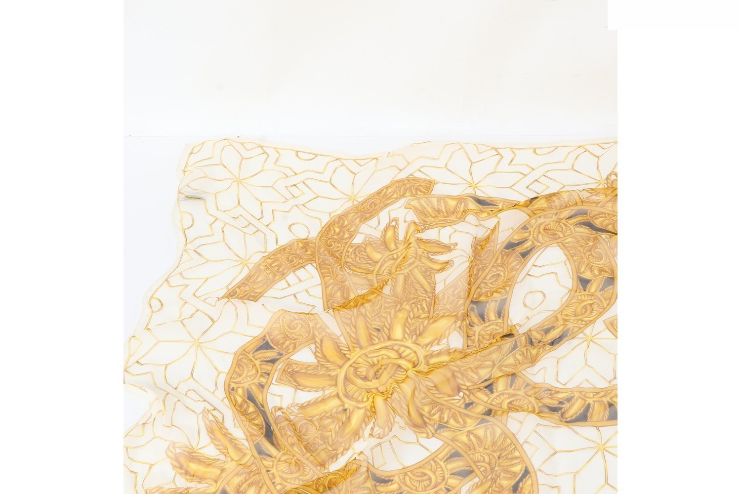 Tag attached 100% Silk Coco Mark Accessory Pattern Scarf — view 3