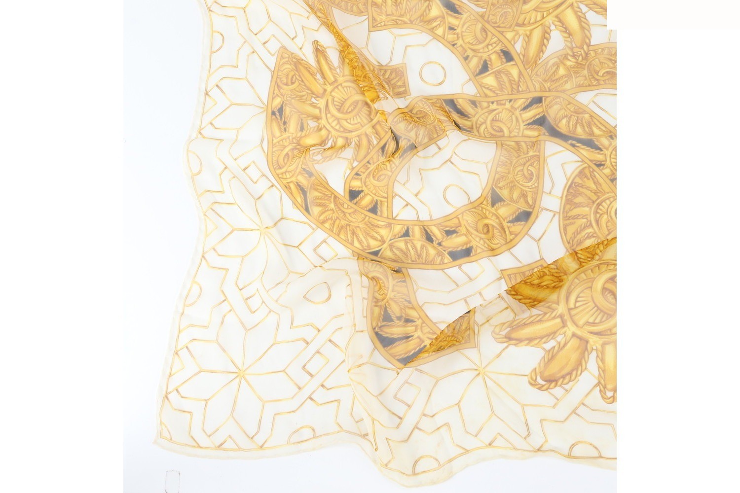 Tag attached 100% Silk Coco Mark Accessory Pattern Scarf — view 4