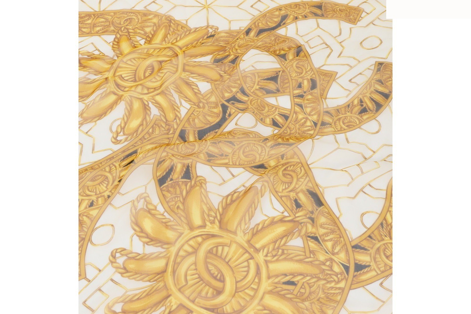 Tag attached 100% Silk Coco Mark Accessory Pattern Scarf — view 7