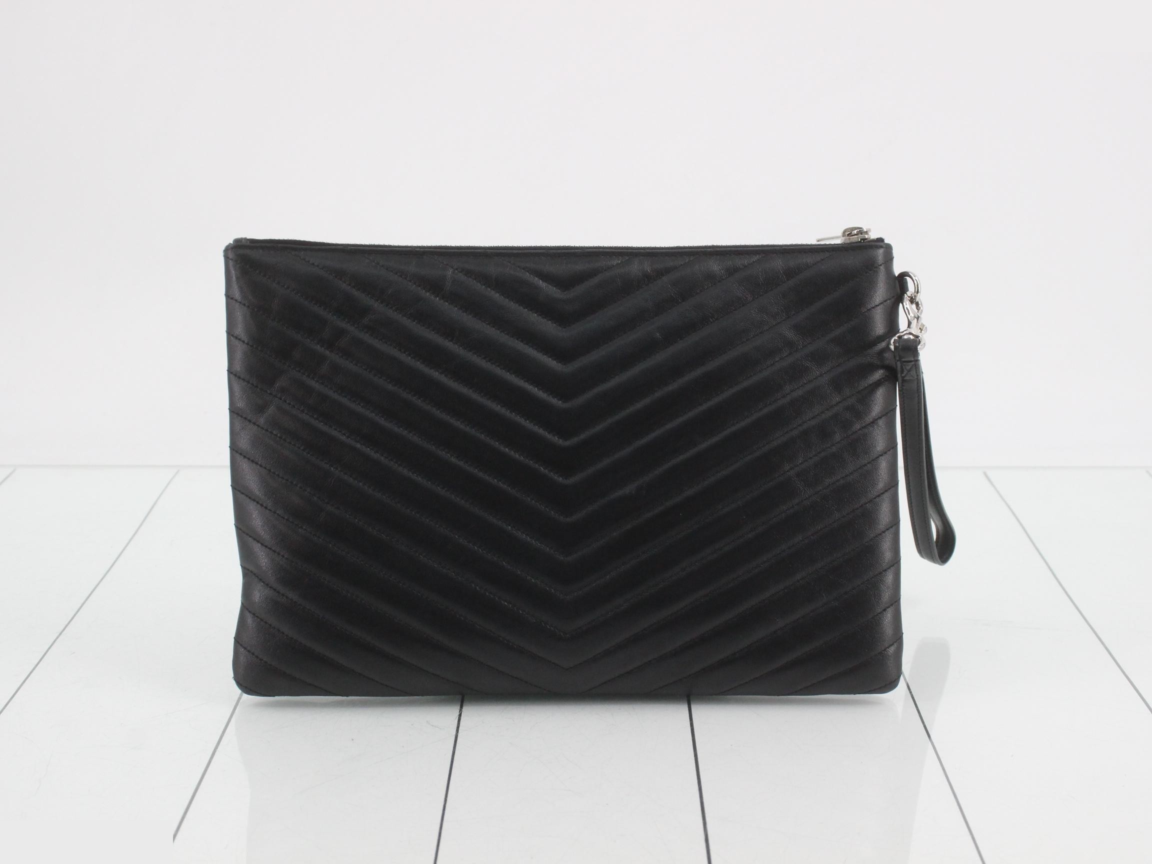 Classic Monogram Leather Clutch Bag — view 2