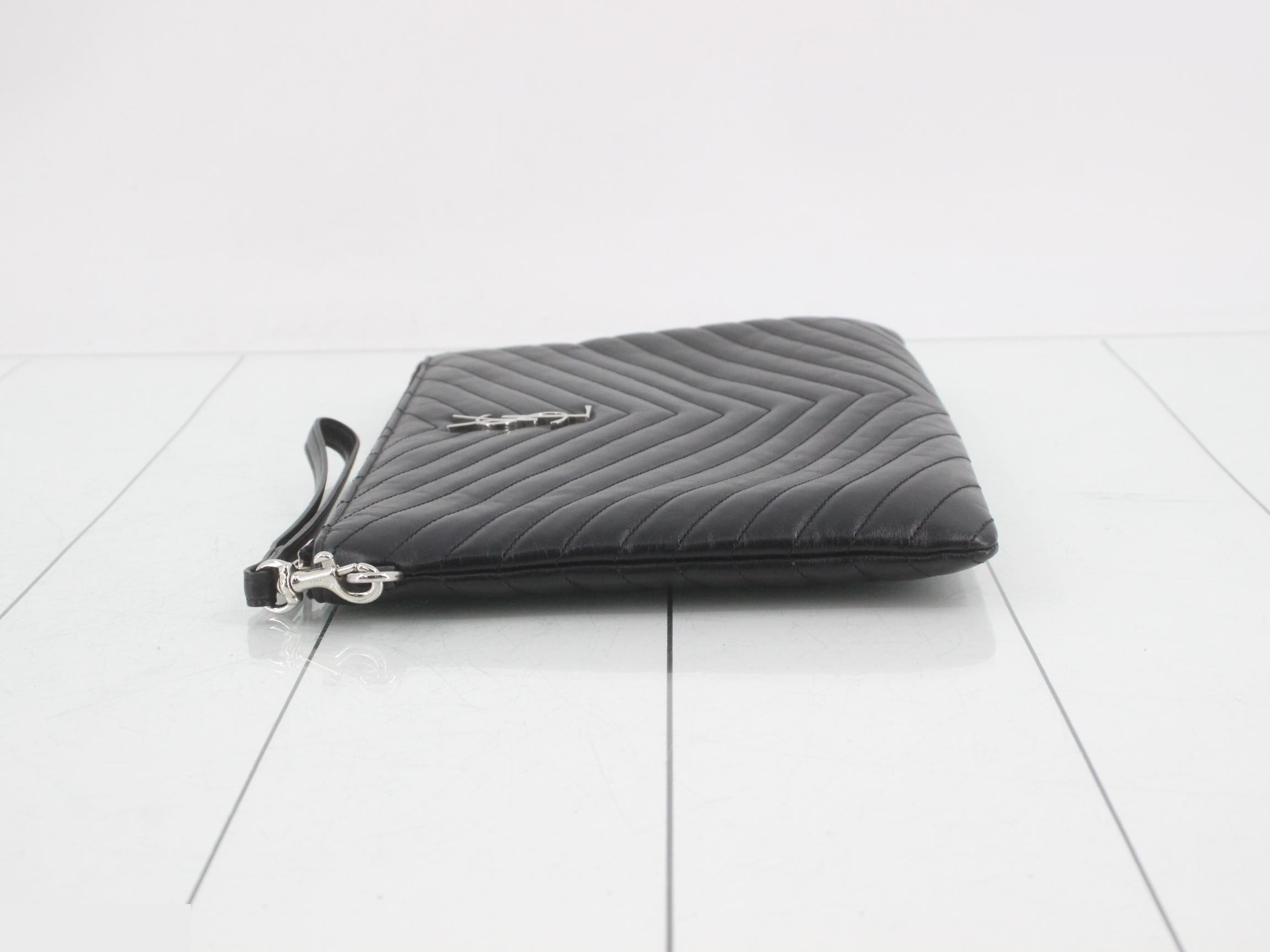 Classic Monogram Leather Clutch Bag — view 4