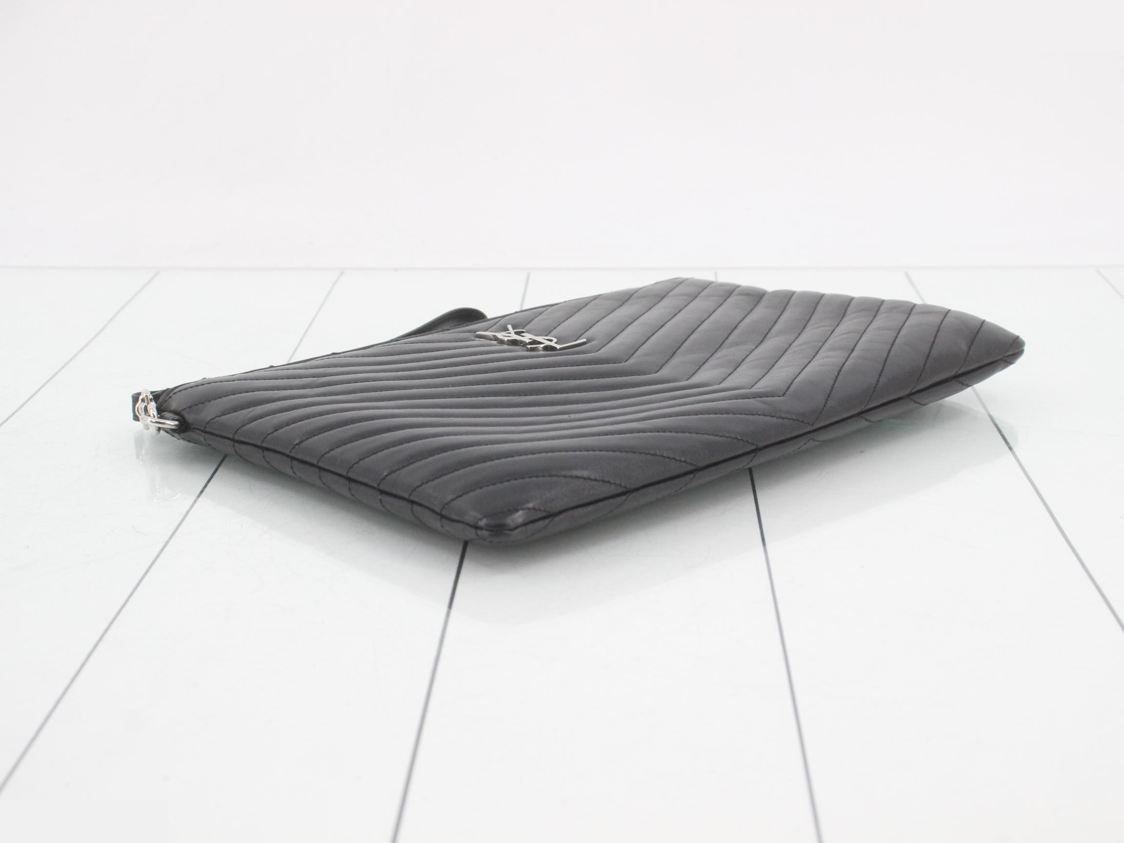 Classic Monogram Leather Clutch Bag — view 5