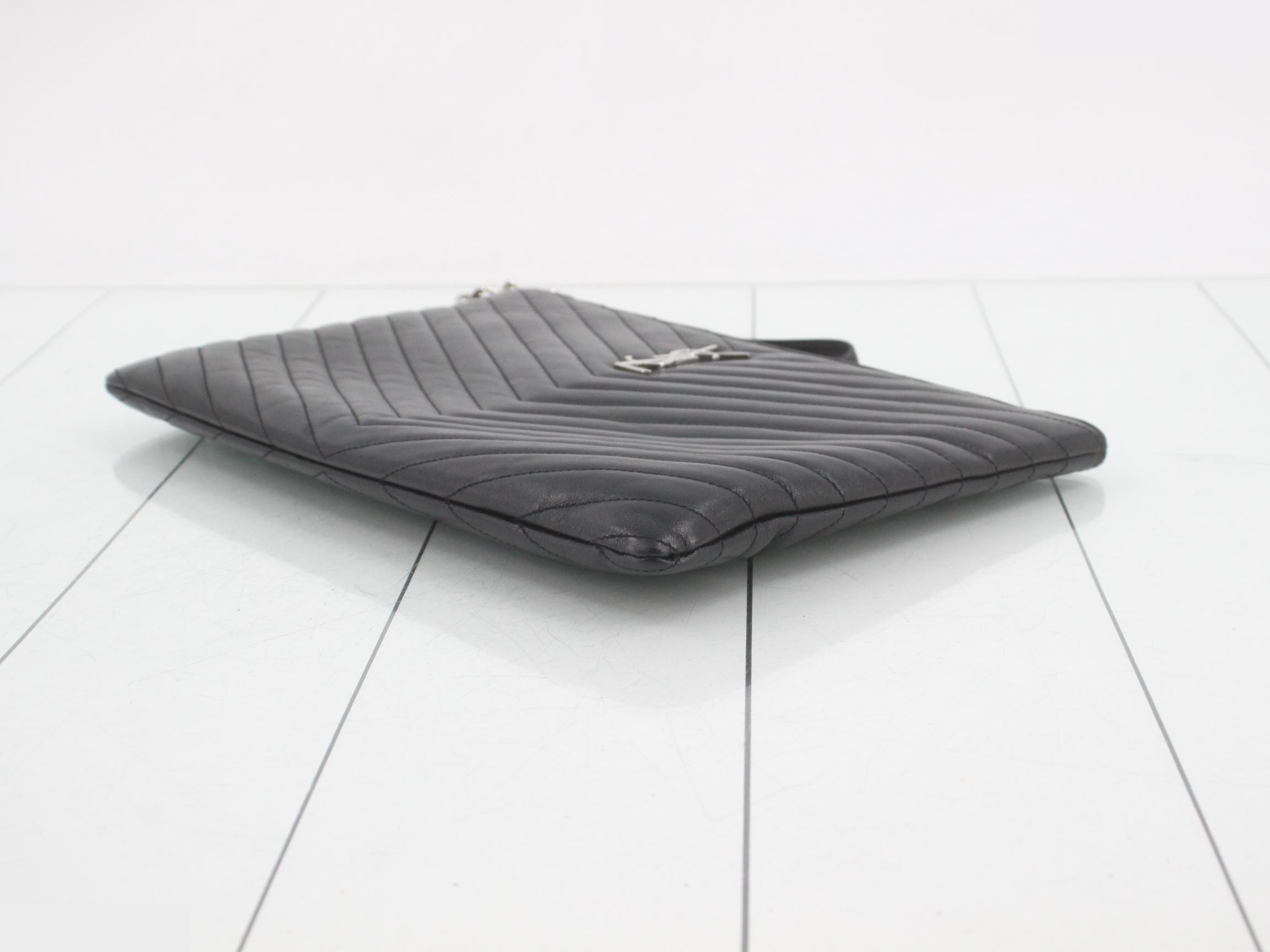 Classic Monogram Leather Clutch Bag — view 6