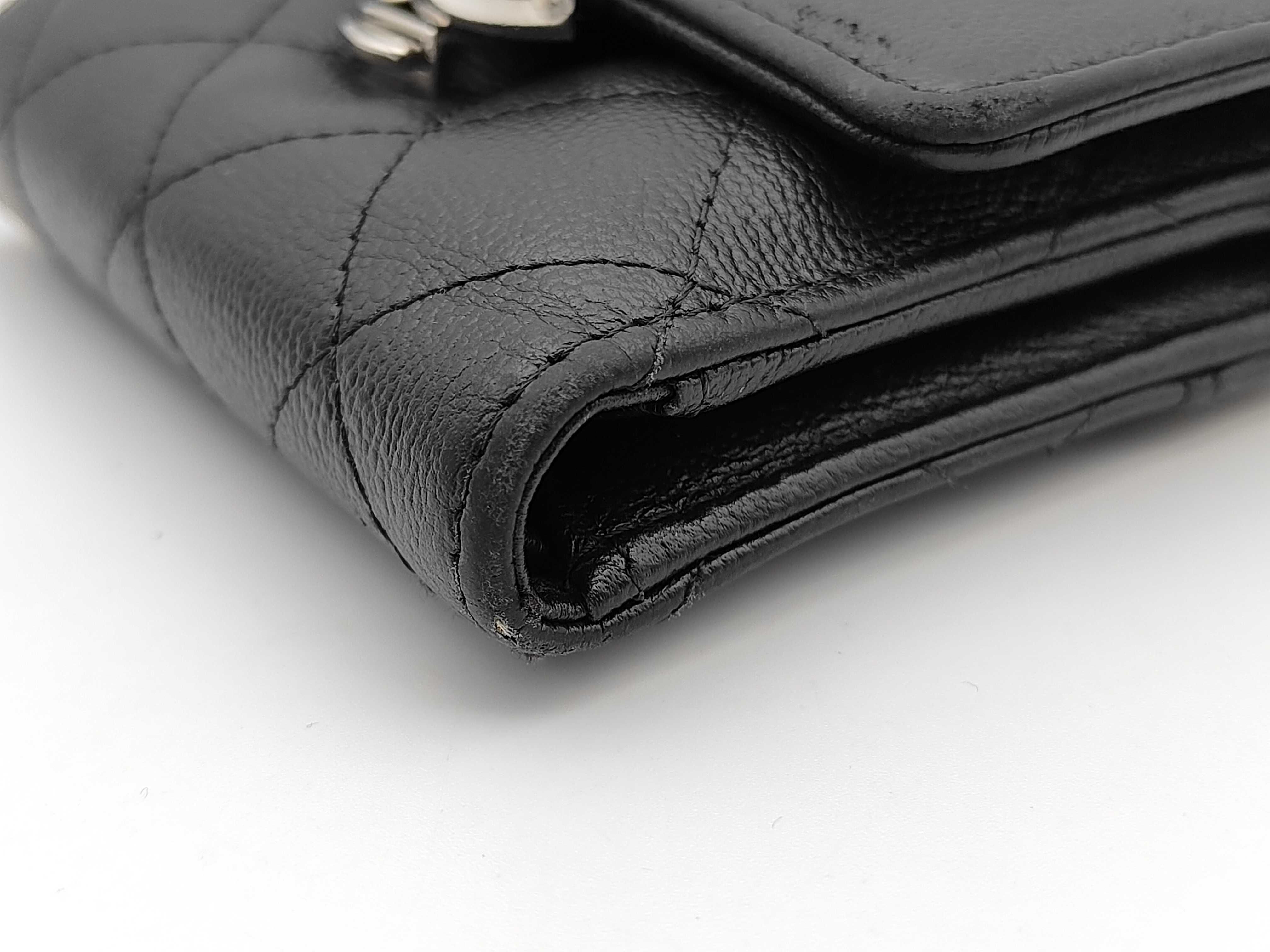 Coco Clip Caviar Skin Tri-fold Wallet Black 29667134 Wallet — view 3