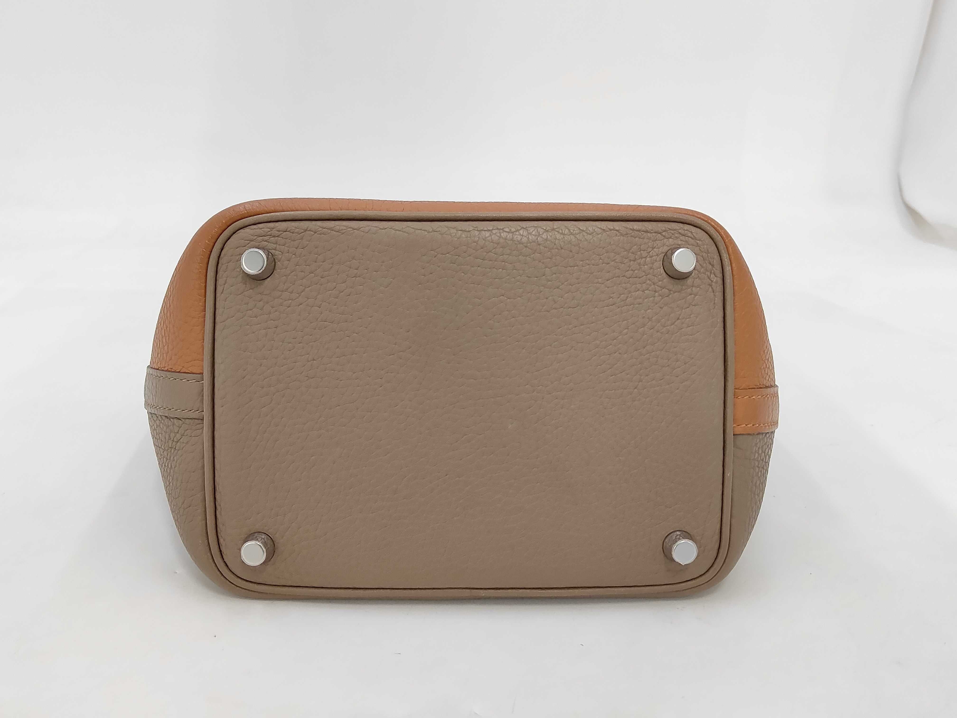 Picotin Lock PM Casaque Etoupe x Gold x Nata Z Stamp Handbag — view 4