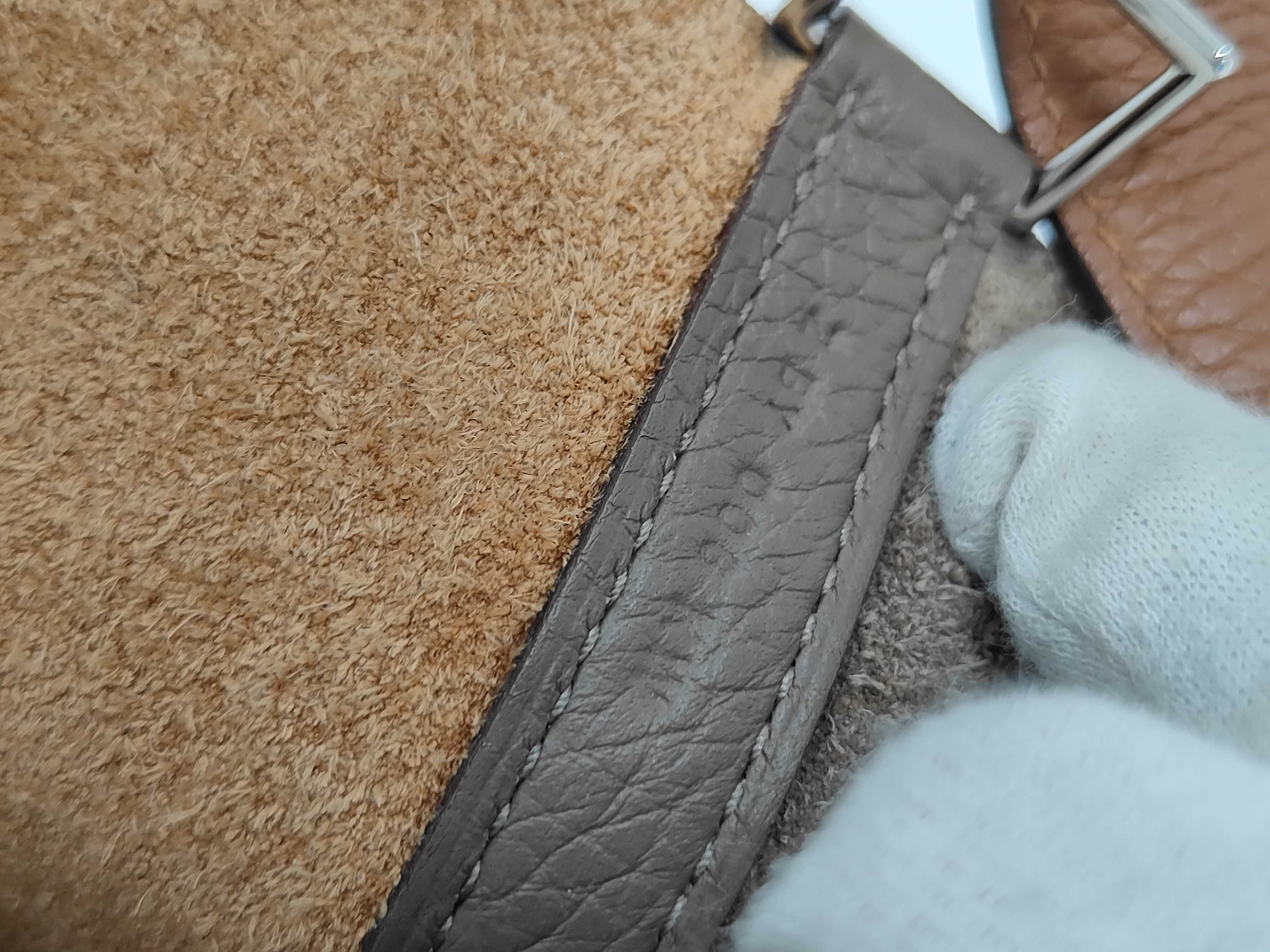Picotin Lock PM Casaque Etoupe x Gold x Nata Z Stamp Handbag — view 10