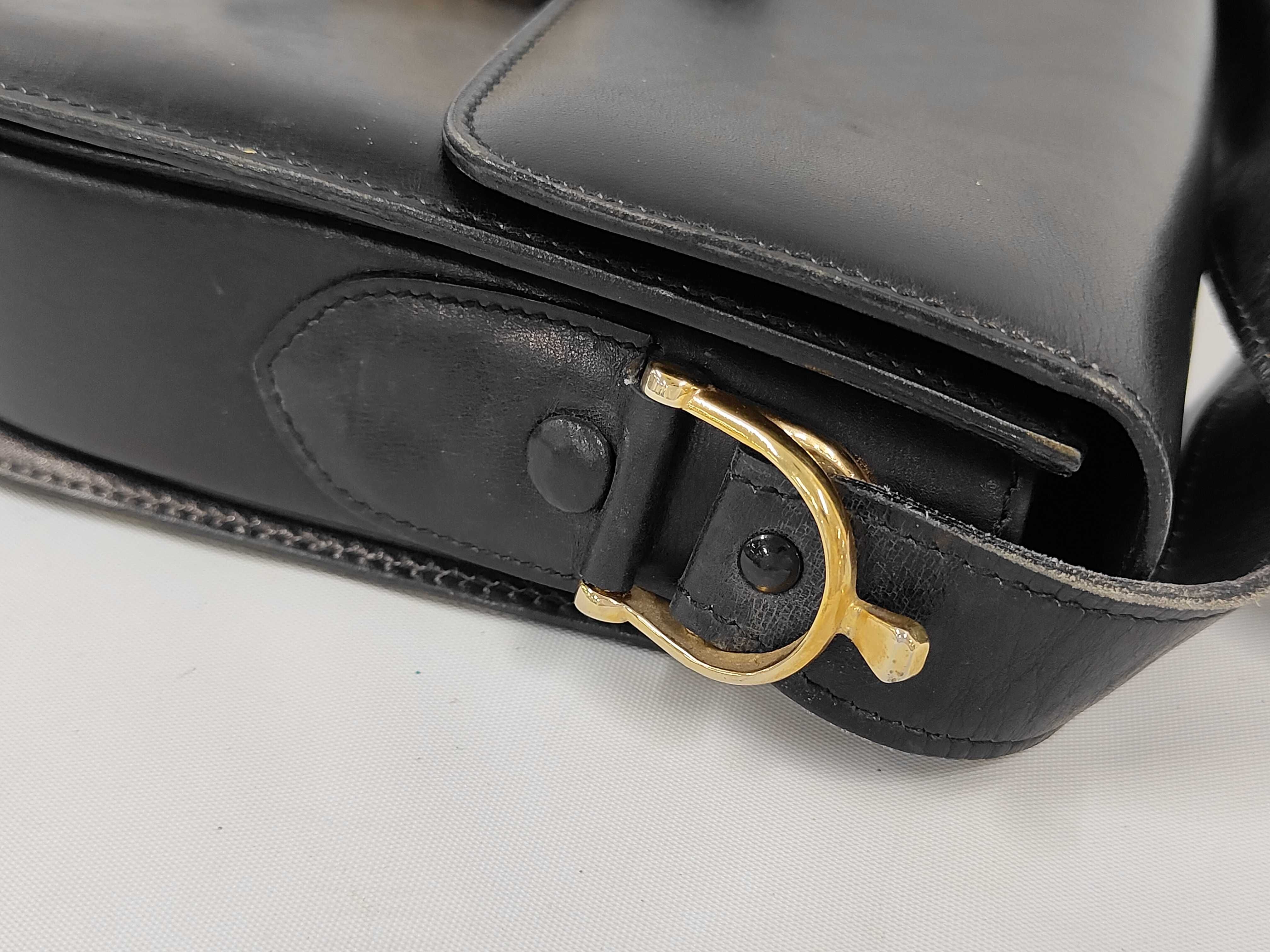 Shoulder Bag, Leather, Black, Horse Carriage Hardware, Gold Shoulder Bag — view 6